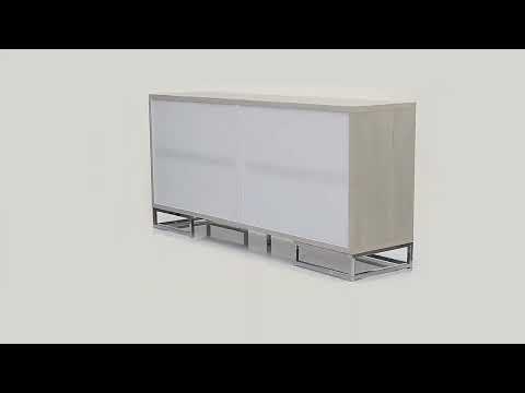 Panos - Console Cabinet - White Marble Print & Chrome, beige, view 5