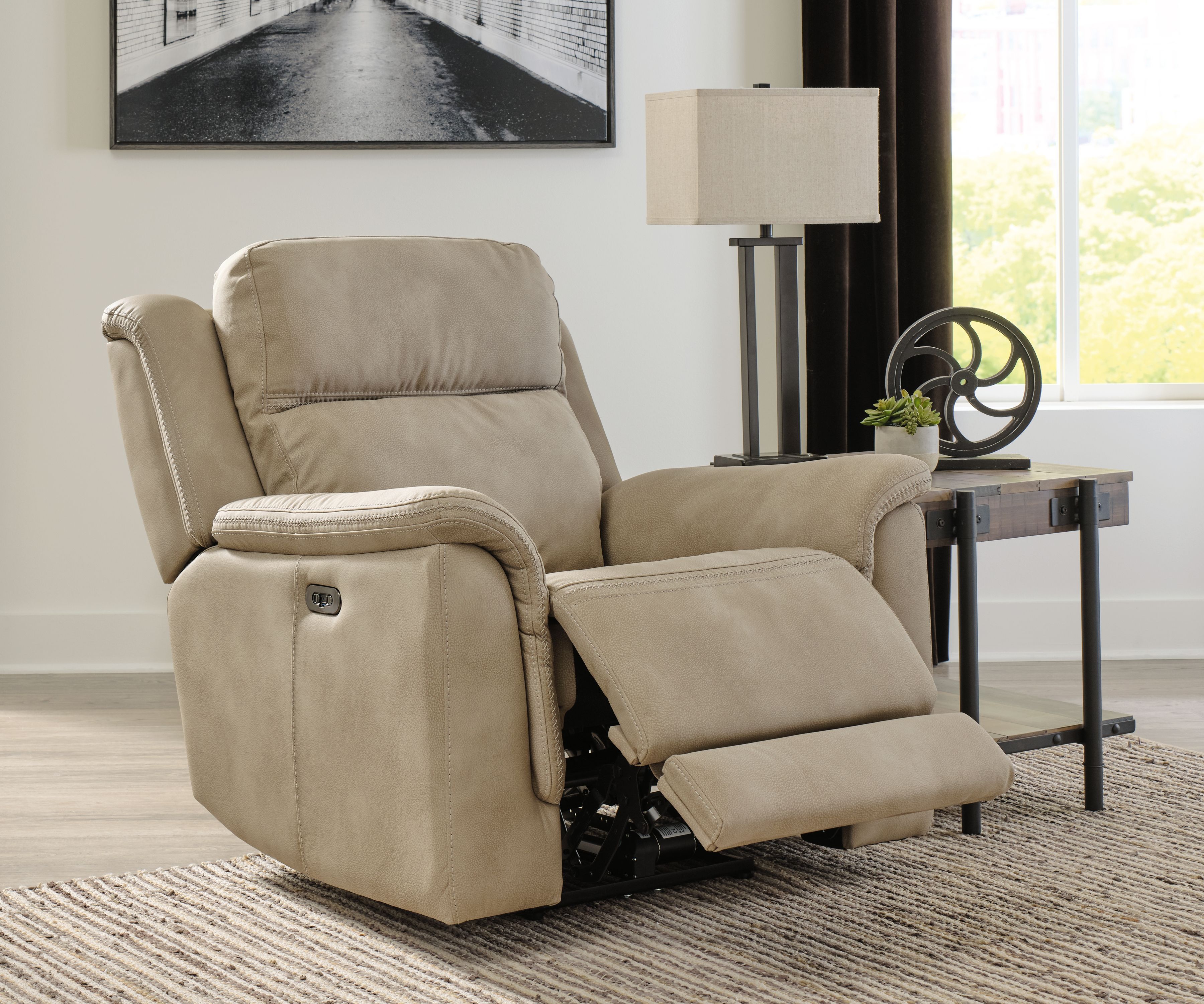 Ashley Furniture Next-Gen Durapella - PWR Recliner/Adj Headrest - Sand - Image 8