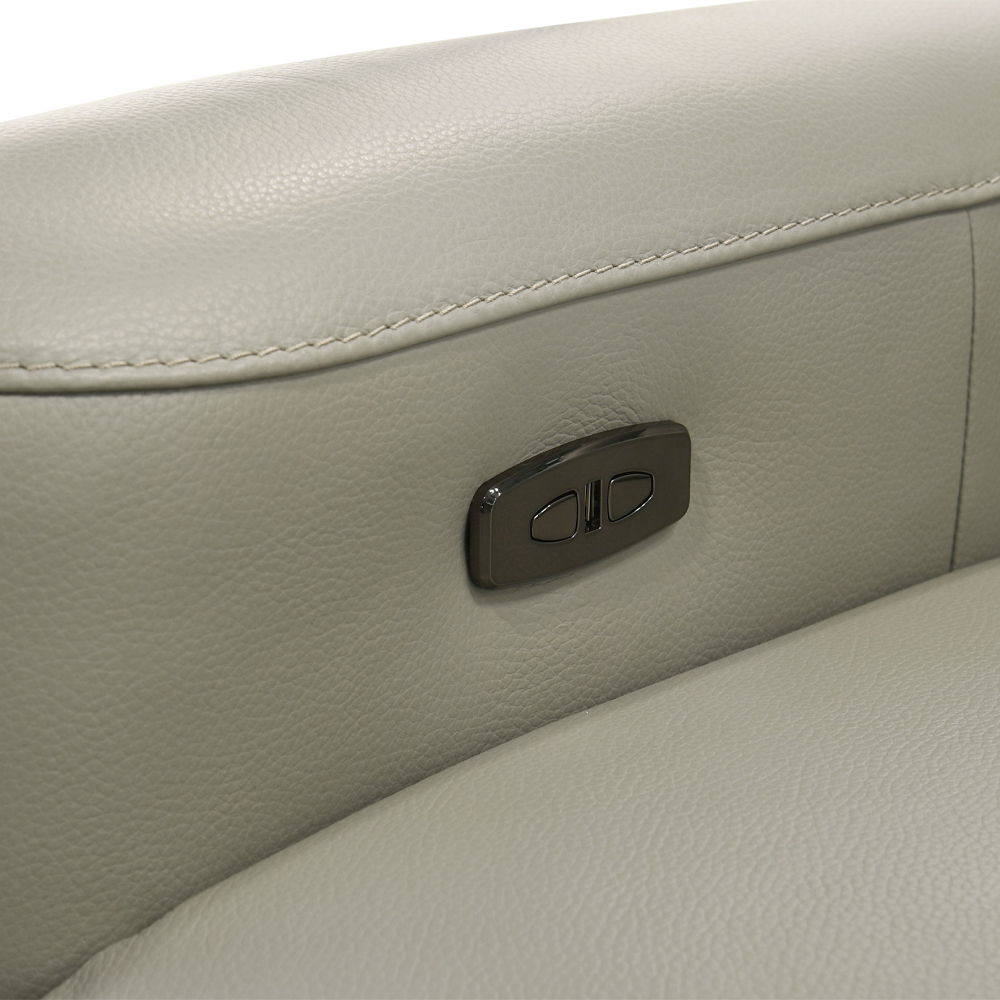 Jayke - Power Motion Sectional Sofa - Light Gray Top Grain Leather Match, light gray, view 5
