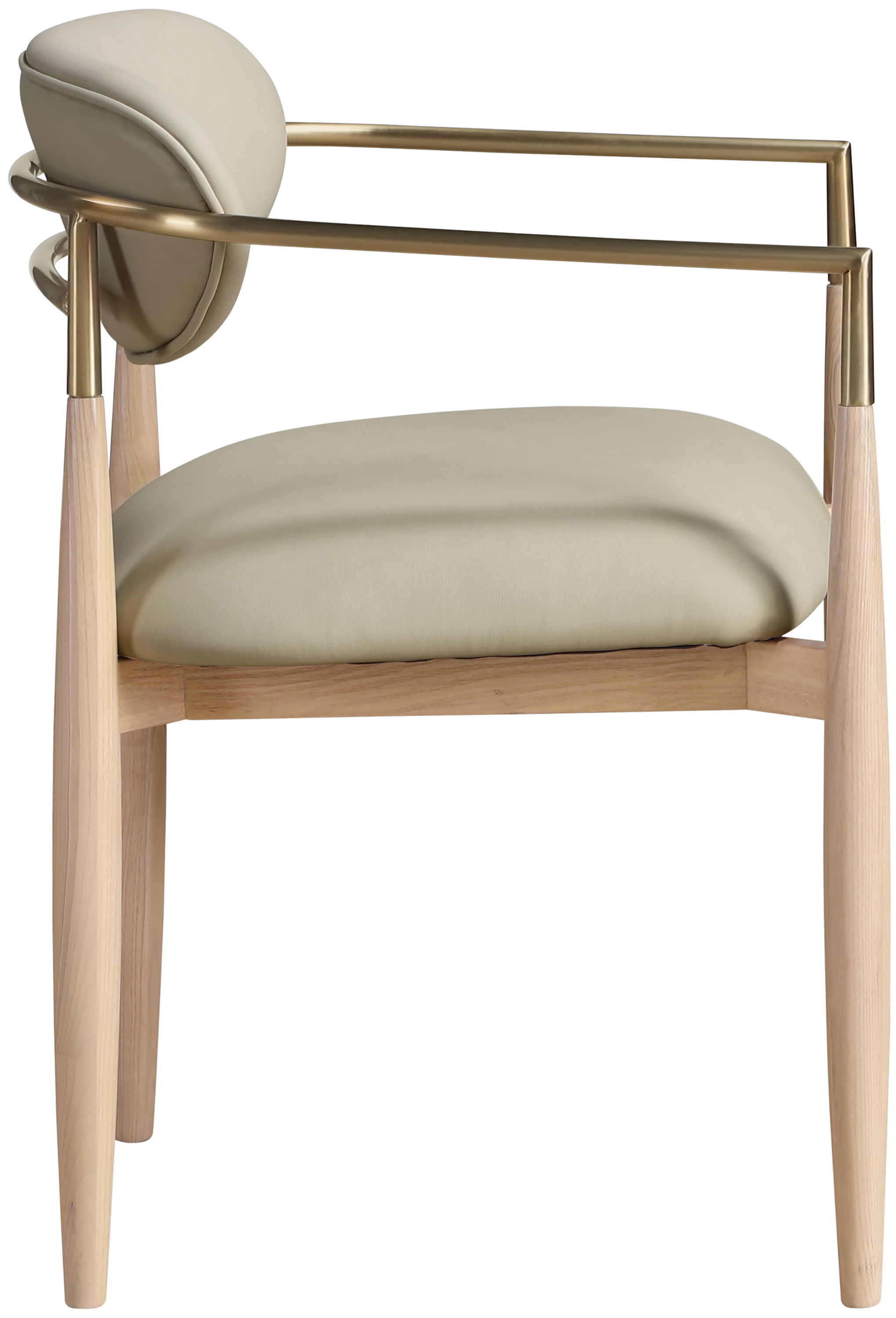 Riccio - Vegan Leather Upholstered Dining Arm Chair (Set of 2) - Taupe