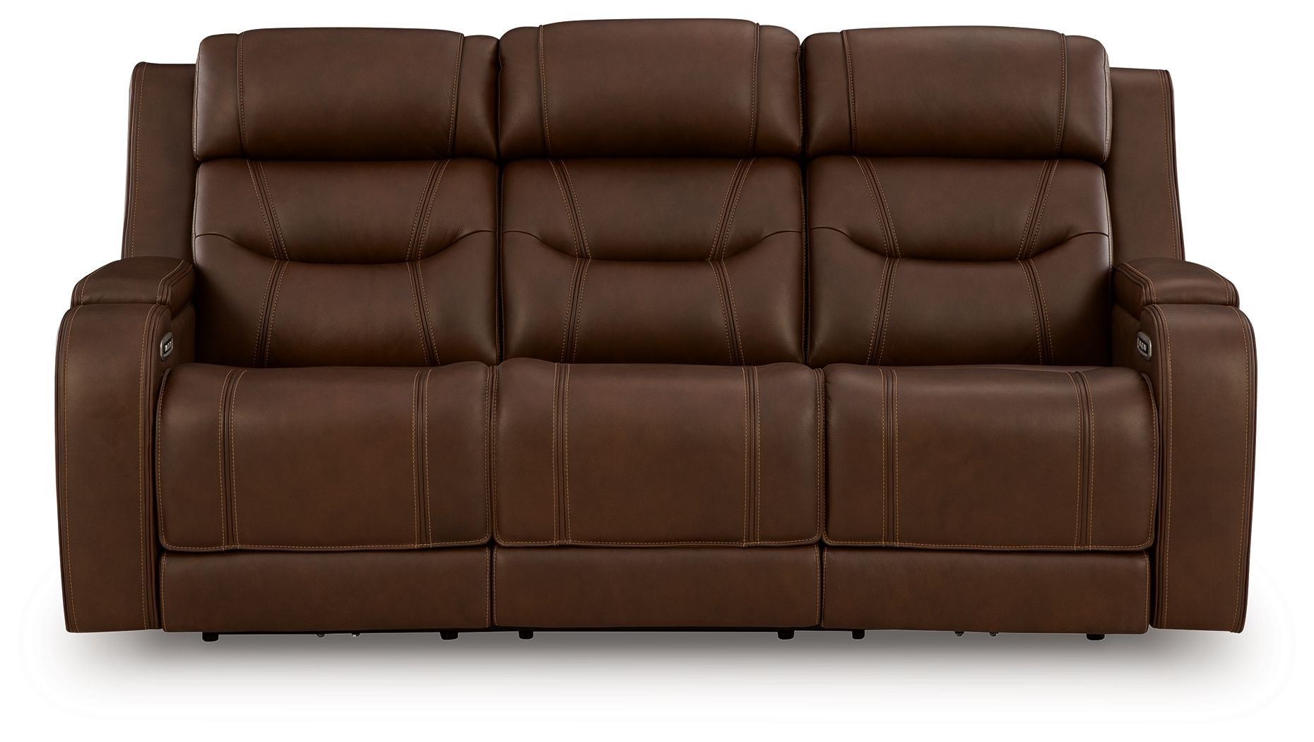 Ashley Furniture Knightington - Power Reclining Sofa With Audio Seating - Brown - Image 4