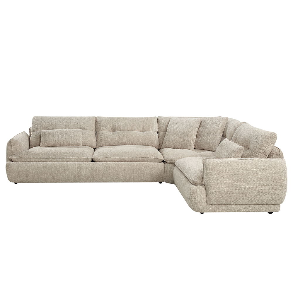 Jonina - Sectional Sofa With 4 Pillows - Beige Chenille, beige, view 8