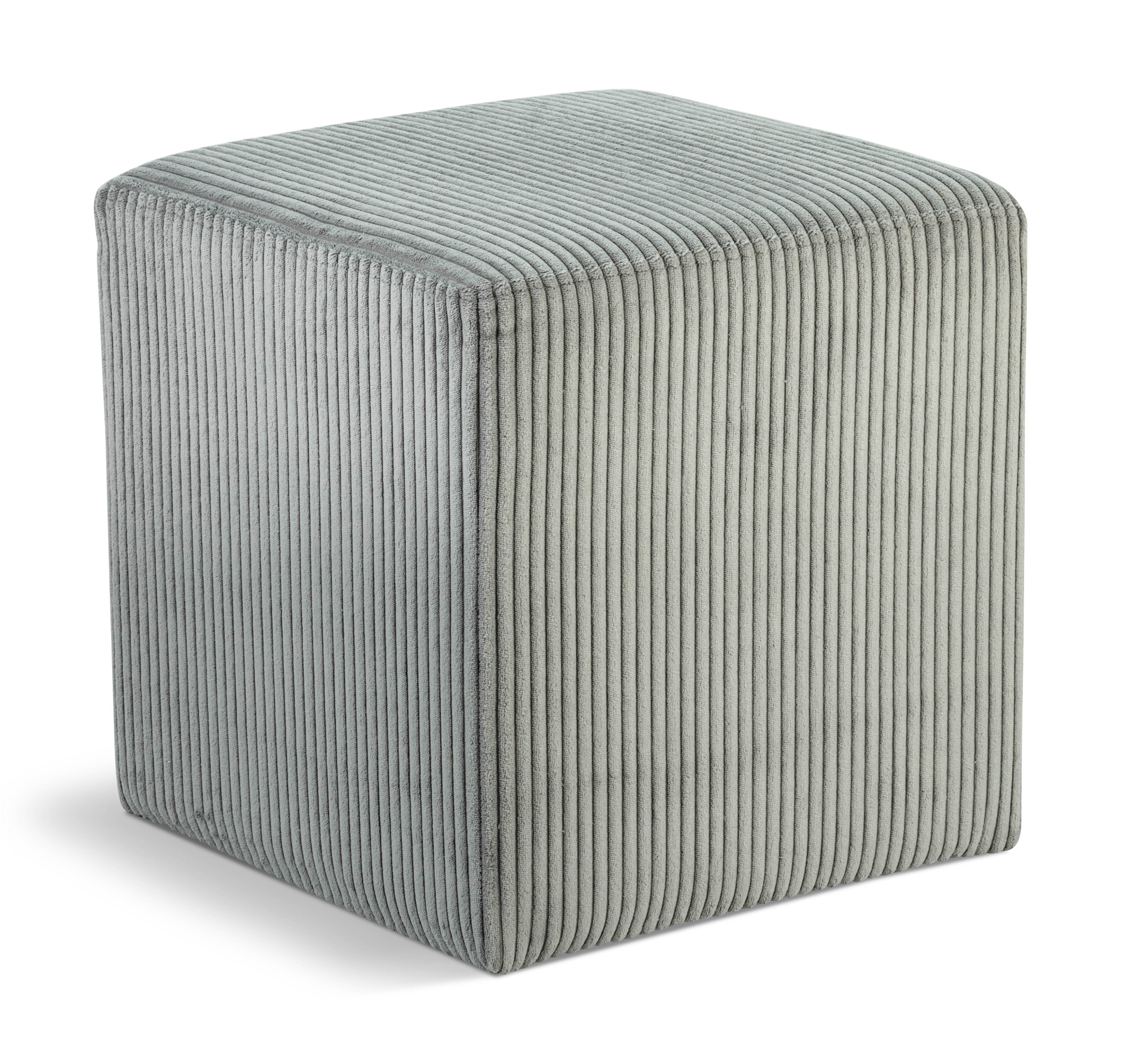 Roy - Microsuede Ottoman / Stool - Gray