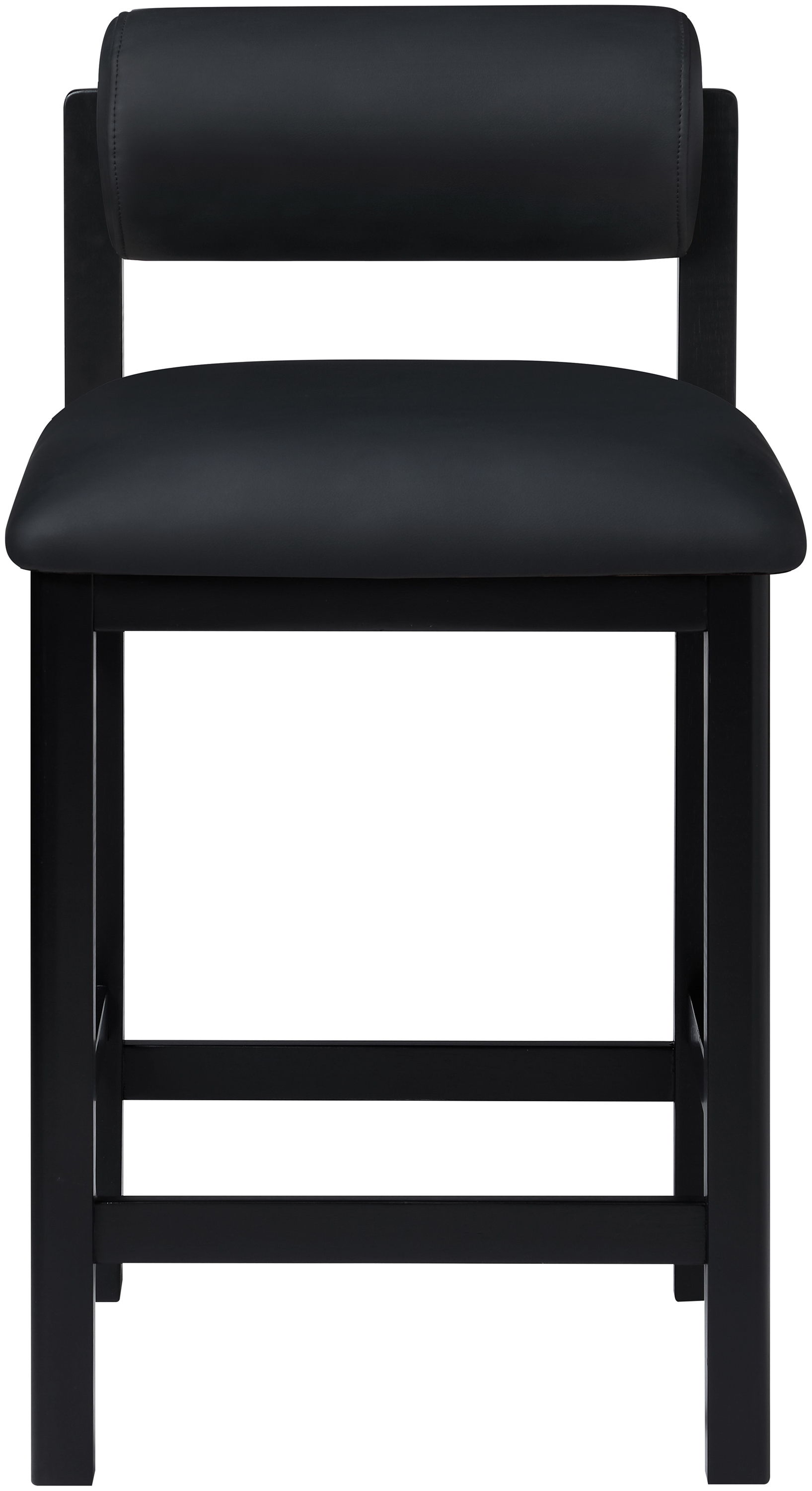 Roundhill - Vegan Leather Upholstered Counter Stool - Black
