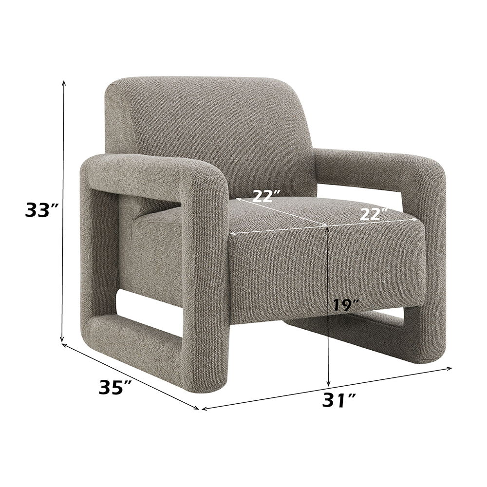 Glenda - Accent Chair - Gray Chenille, gray, view 6