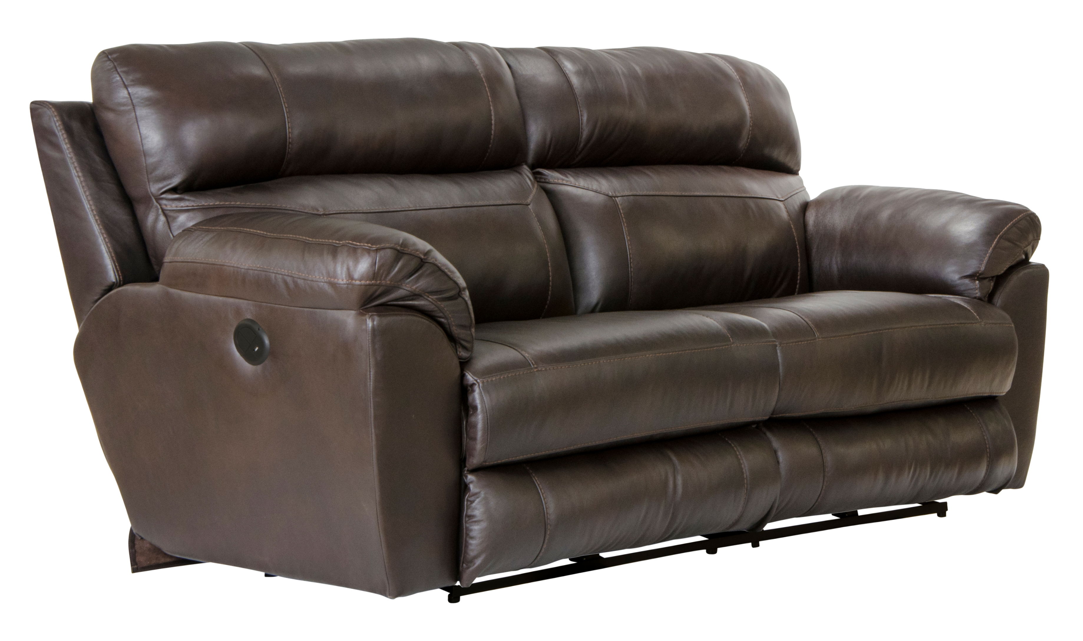 Costa - Top Grain Italian Leather Power Lay Flat Reclining Sofa - Chocolate