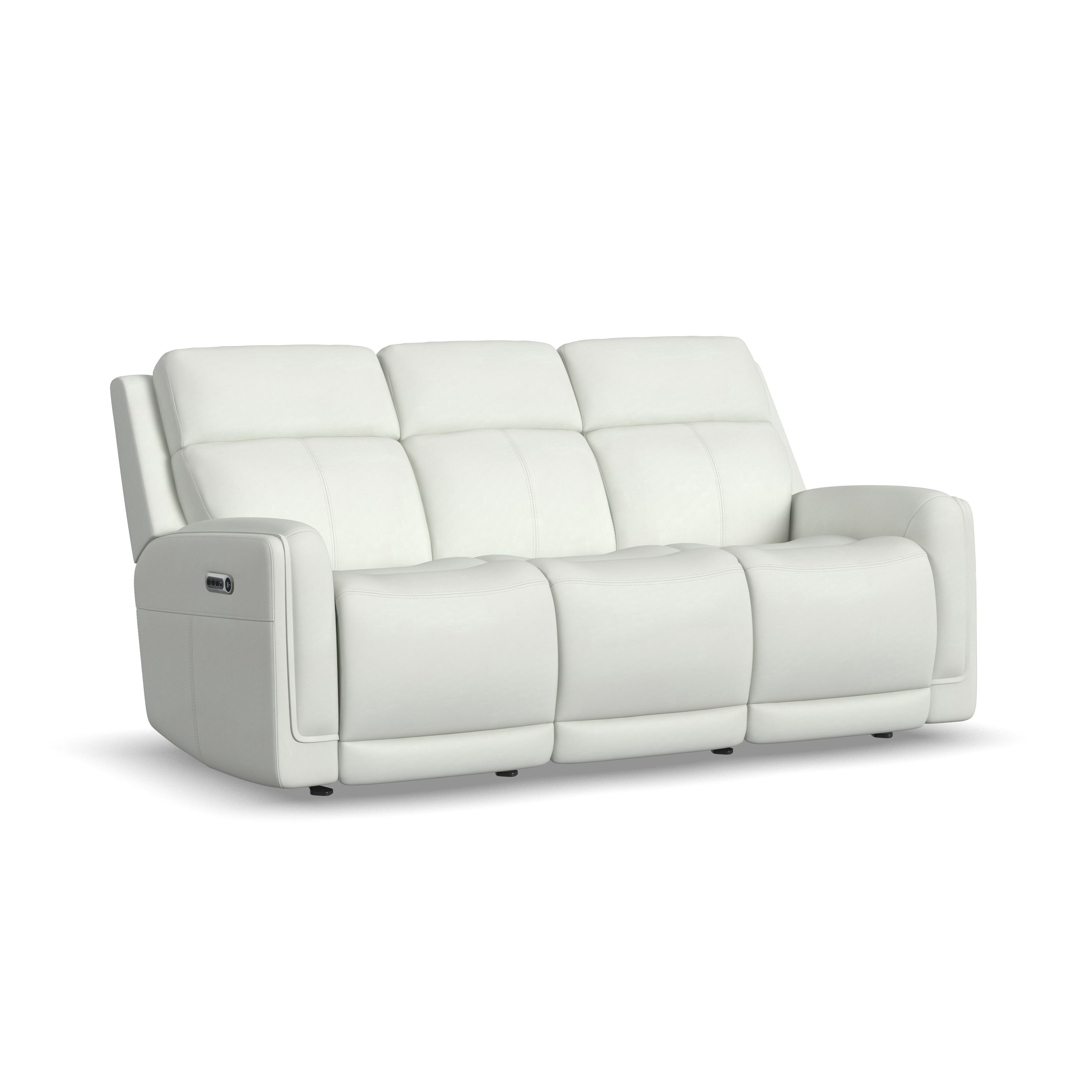 Alister - Power Gliding Sofa With Power Headrests & Lumbar - Porcelain, white, view 2
