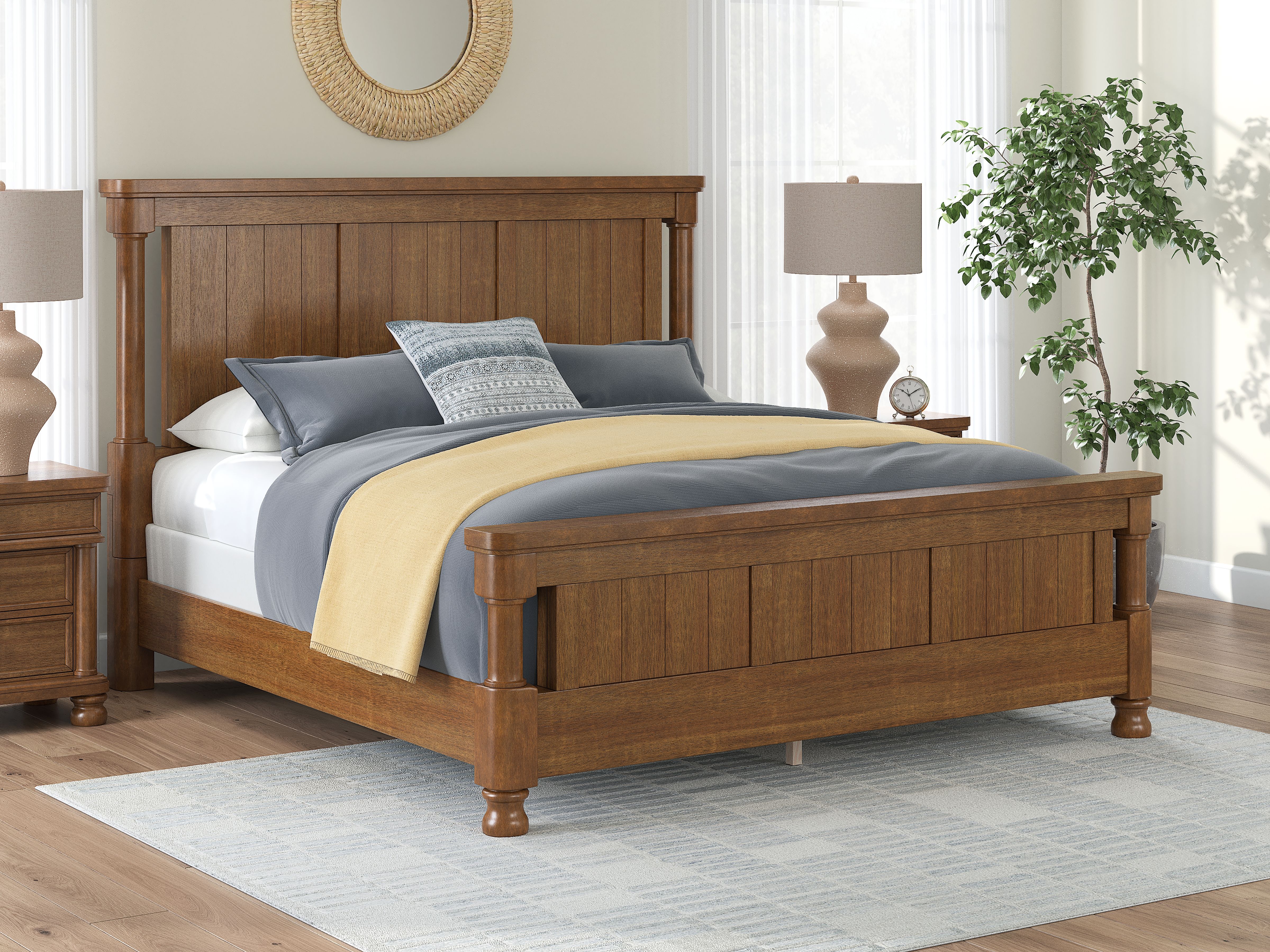 Rowlenstown - King Poster Bed - Brown