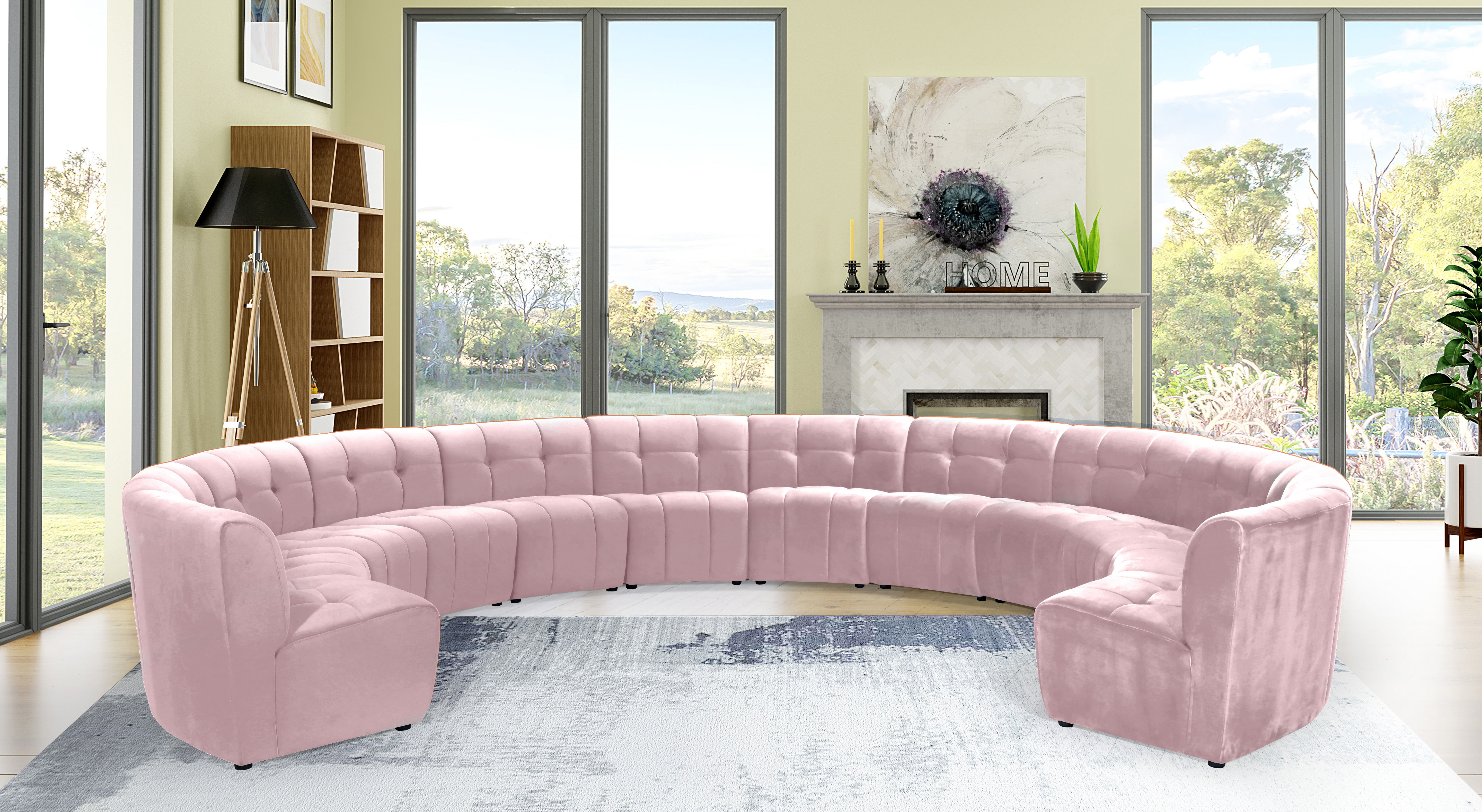 Limitless - 12 Piece Modular Sectional - Pink