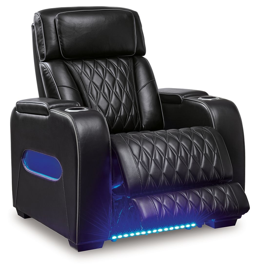 Ashley Furniture Boyington - Power Recliner/ Adj Headrest - Black - Image 3
