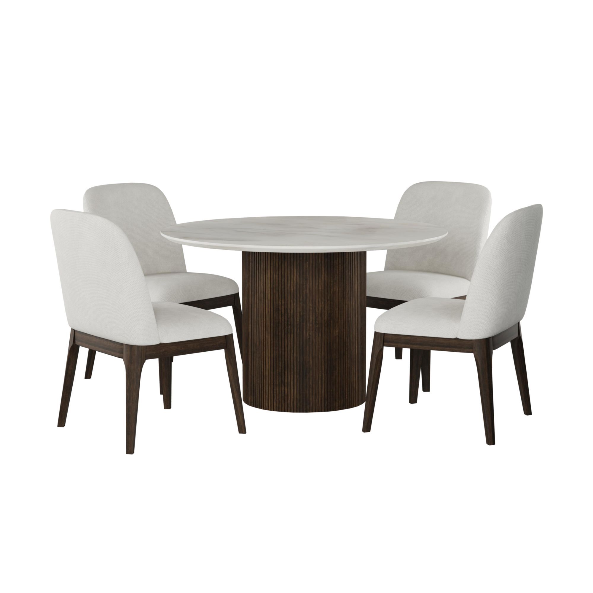 Sylvie - 5 Piece Standard Height Dining Set (Round Table And Four Chairs) - Dark Brown