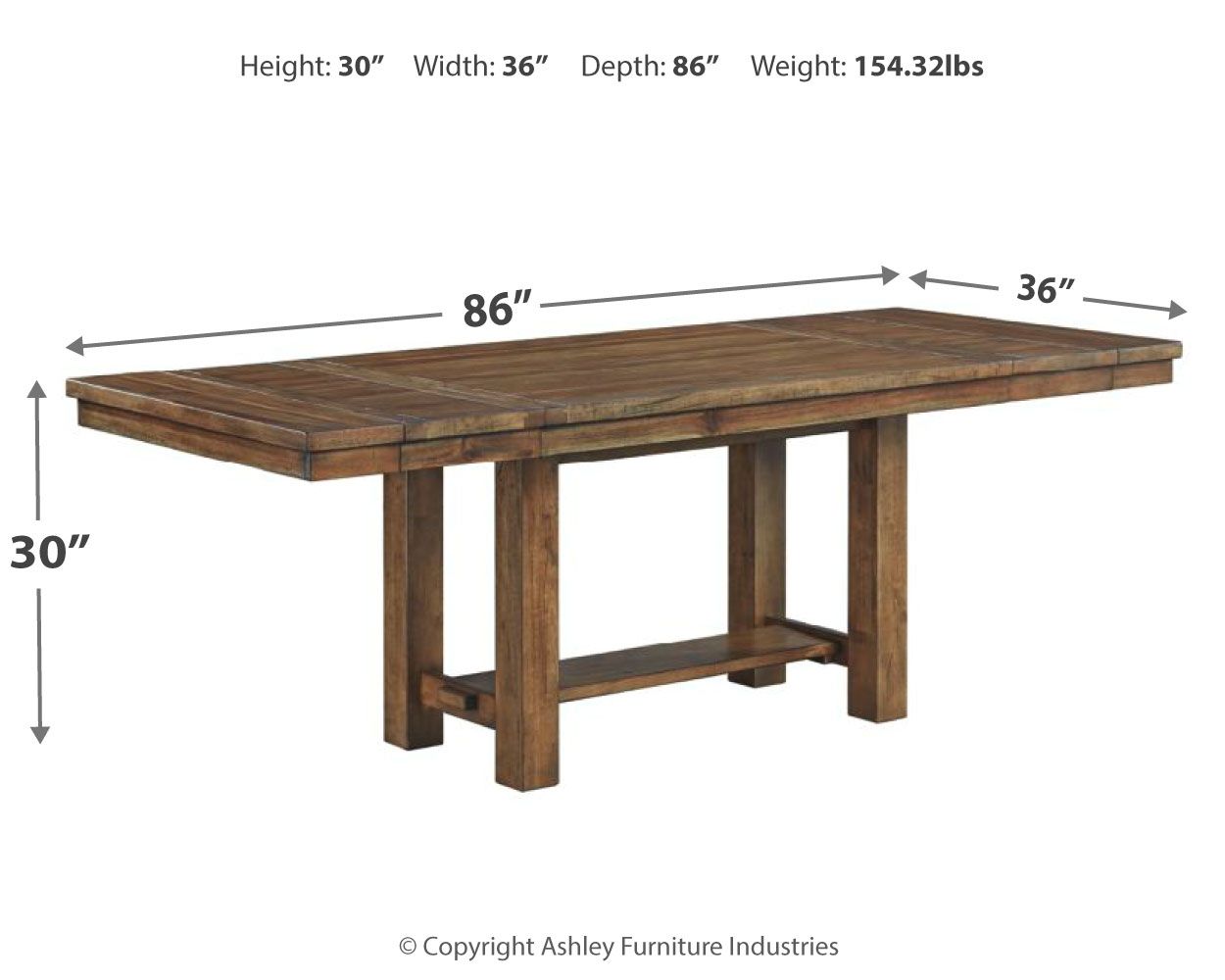 Ashley Furniture Moriville - Rectangular Dining Room Extension Table - Grayish Brown - Image 4