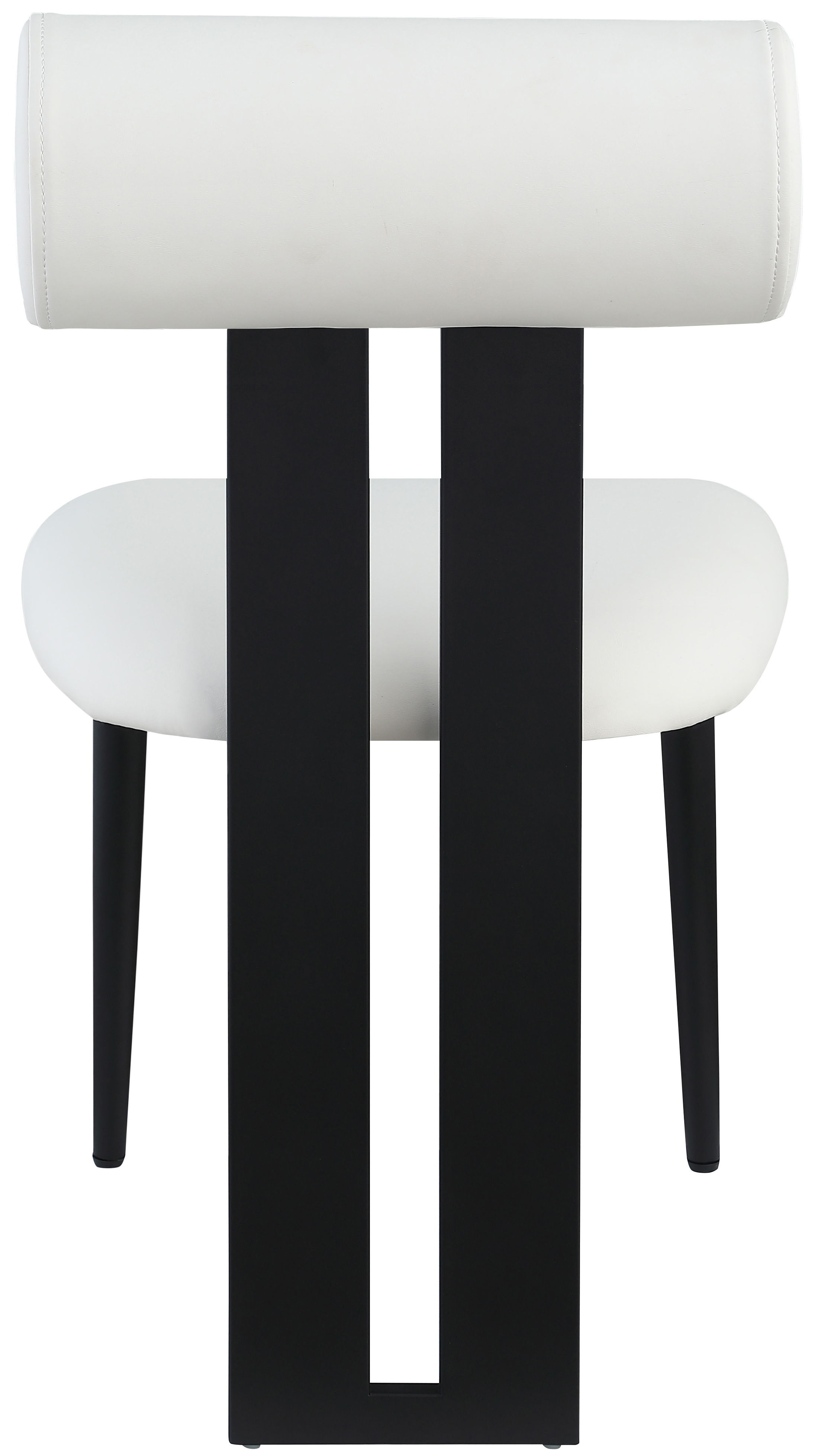 Dario - Faux Leather Dining Chair With Black Frame (Set of 2) - Cream