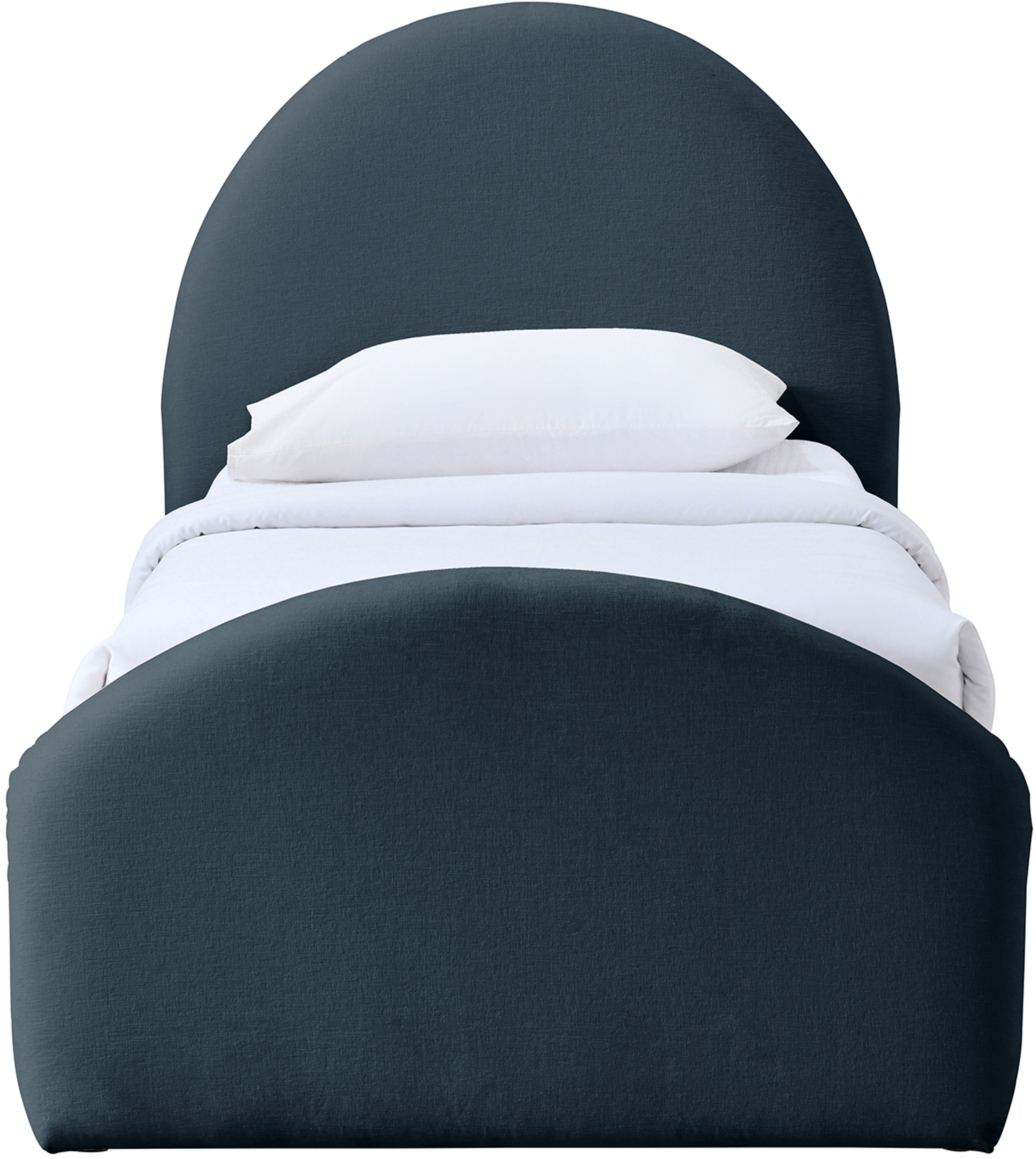 Andaz - Chenille Fabric Upholstered Twin Bed - Navy