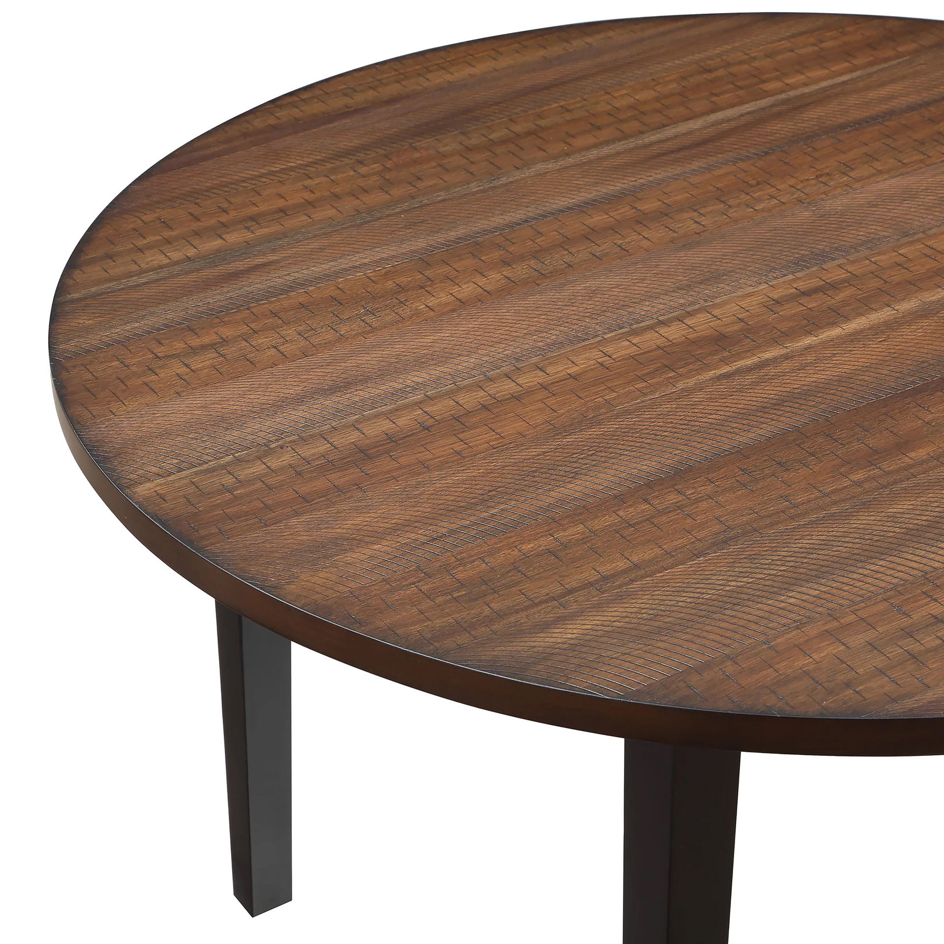 Potomac - 5 Piece Round Dining Set (Table & 4 Chairs) - Brown / Black, dark brown, view 5