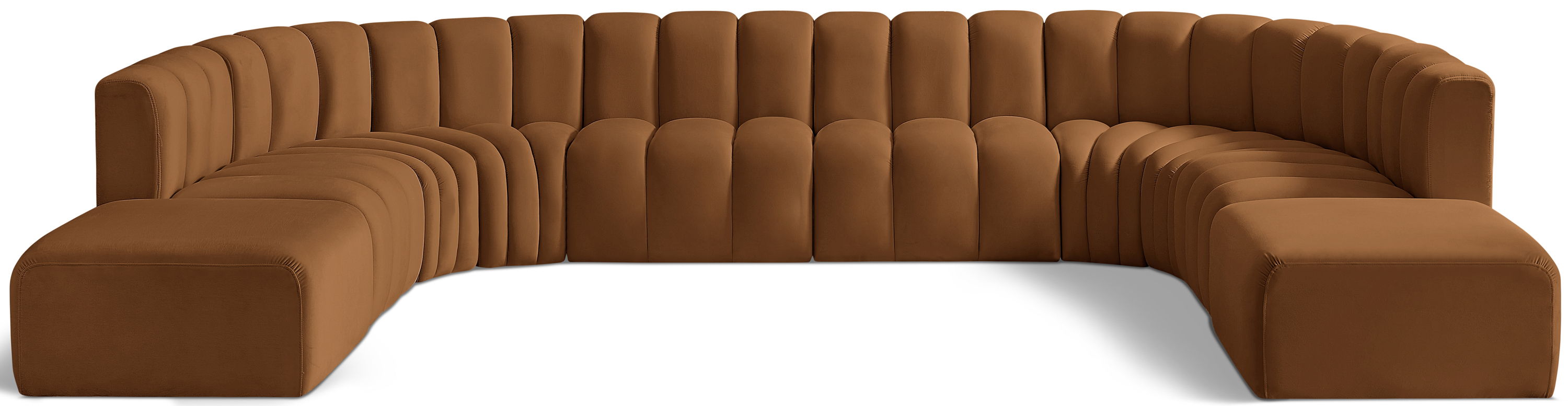 Arc - Velvet Modular Sectional - Saddle