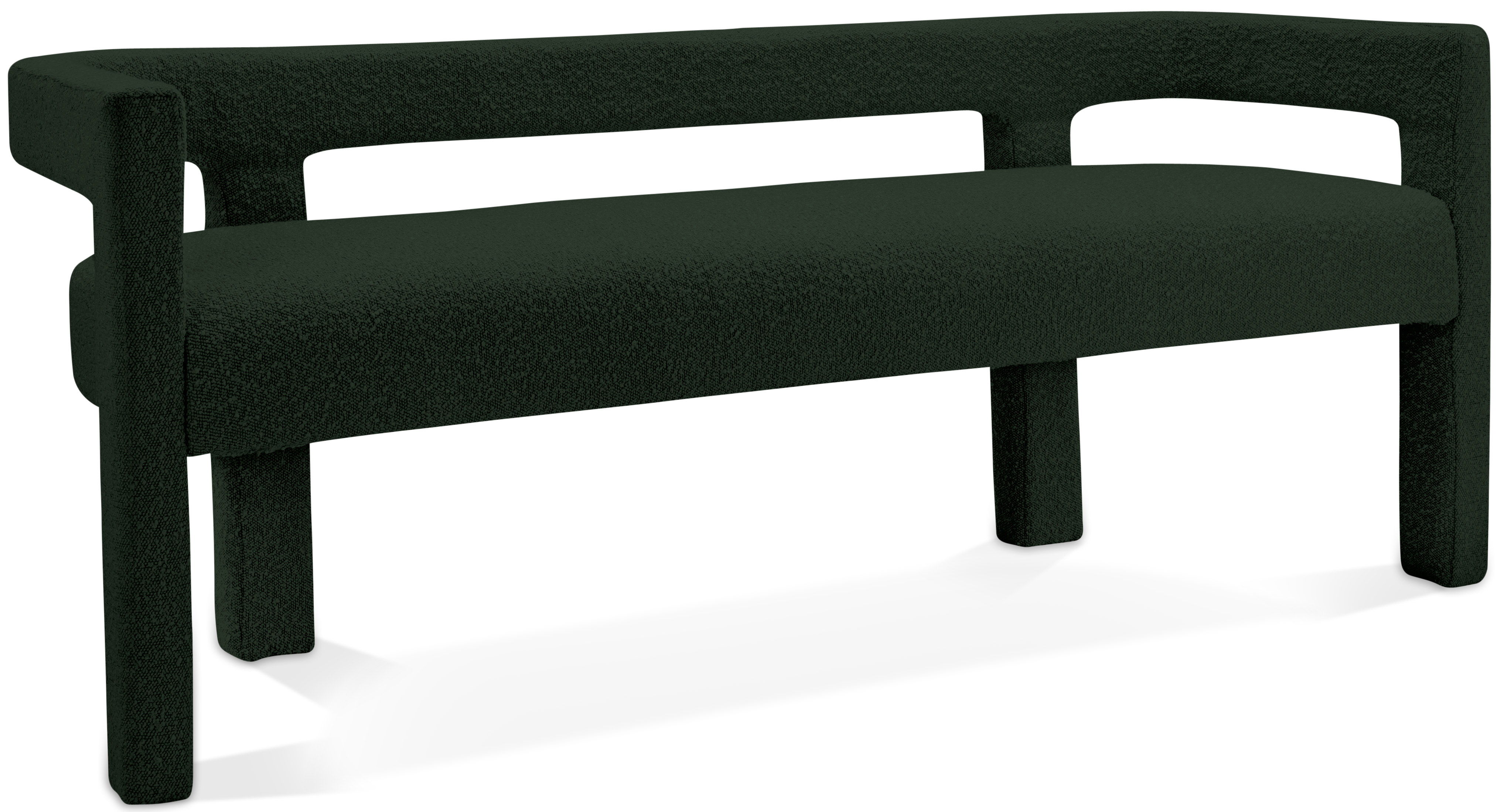 Athena - Boucle Fabric Bench - Green