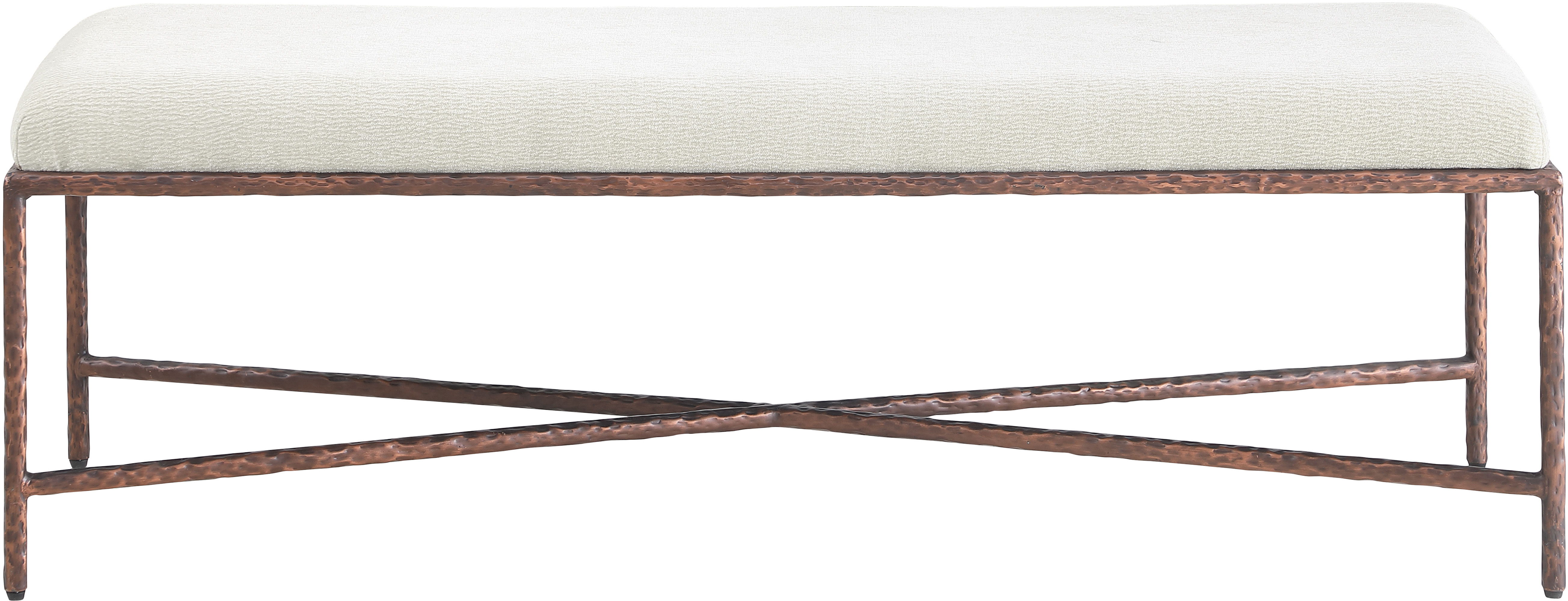 Valley - 54" Bench With Bronze Frame - Cream