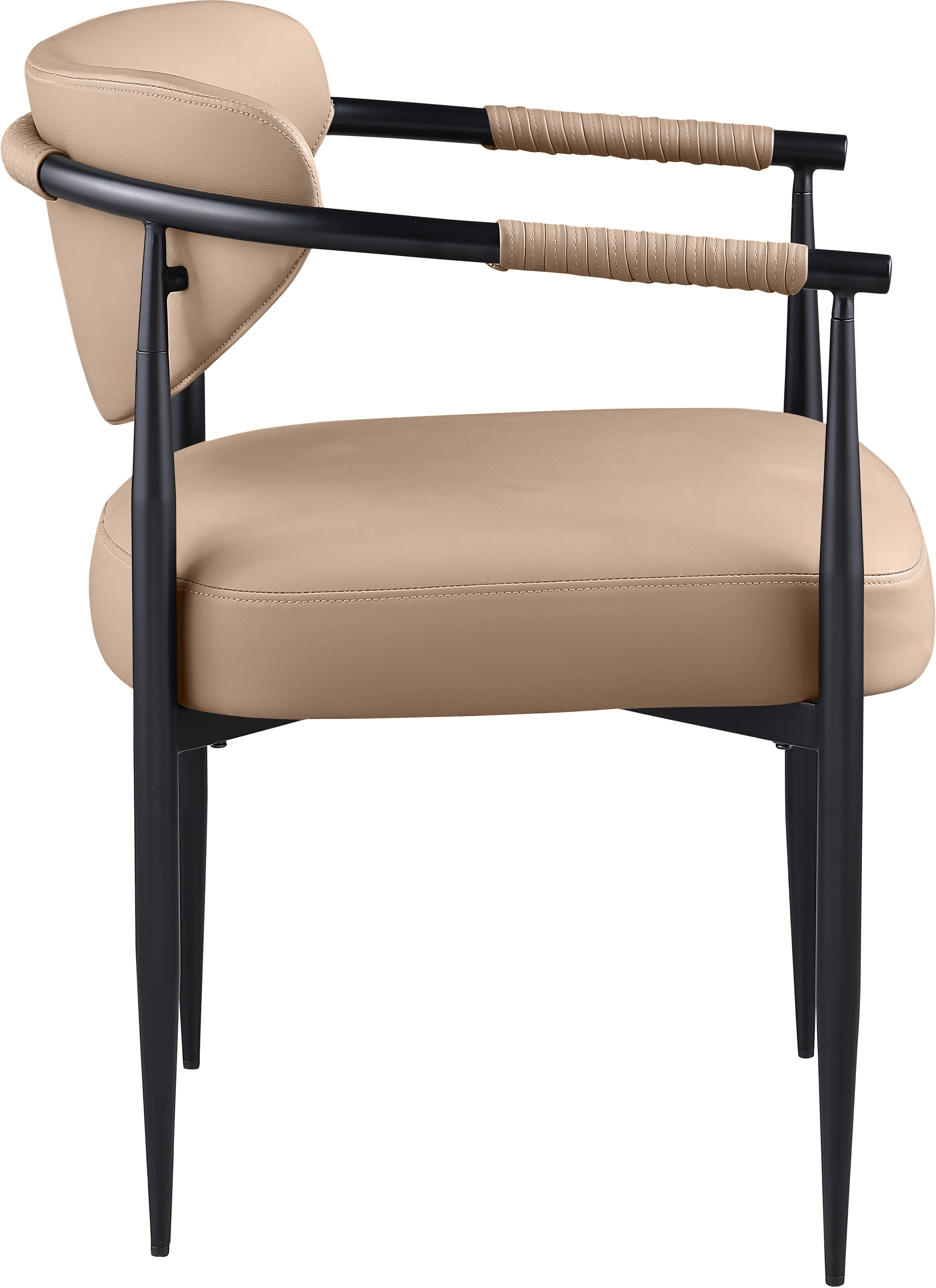 Virella - Vegan Leather Upholstered Dining Chair (Set of 2) - Tan / Matte Black