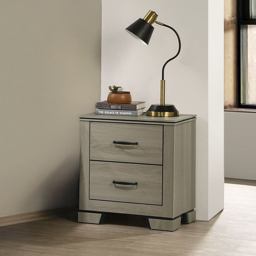 Joanna - Nightstand - Weathered Gray, gray