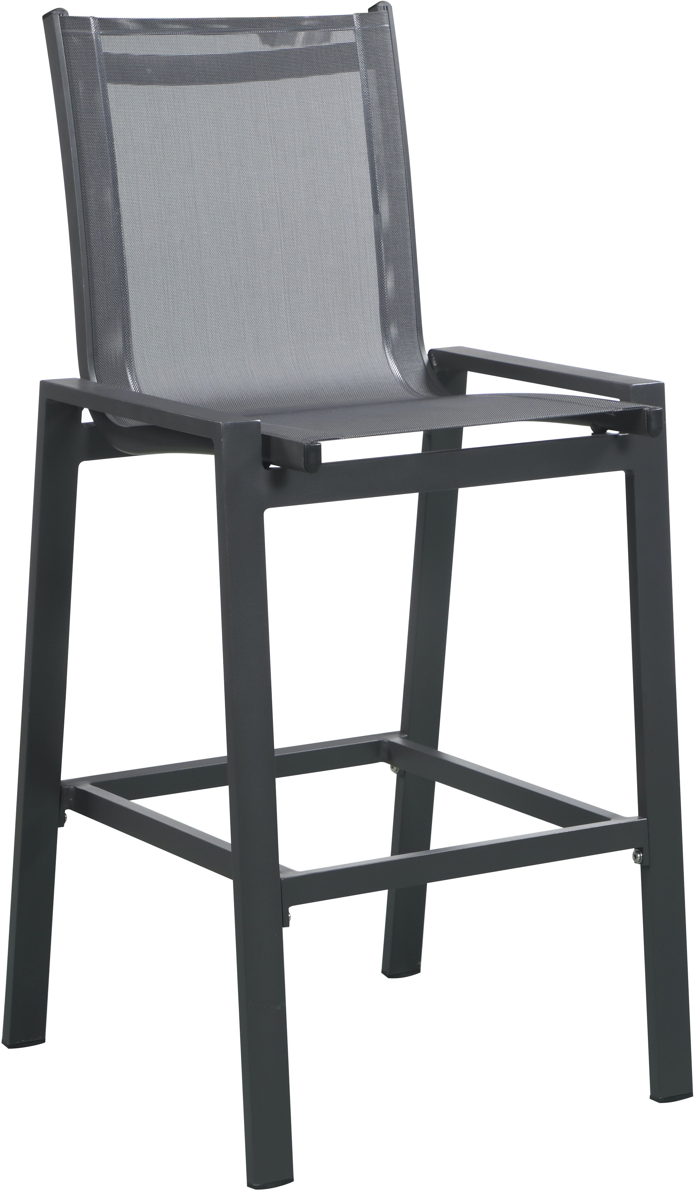 Nizuc - Outdoor Patio Barstool With Gray Base (Set of 2) - Black