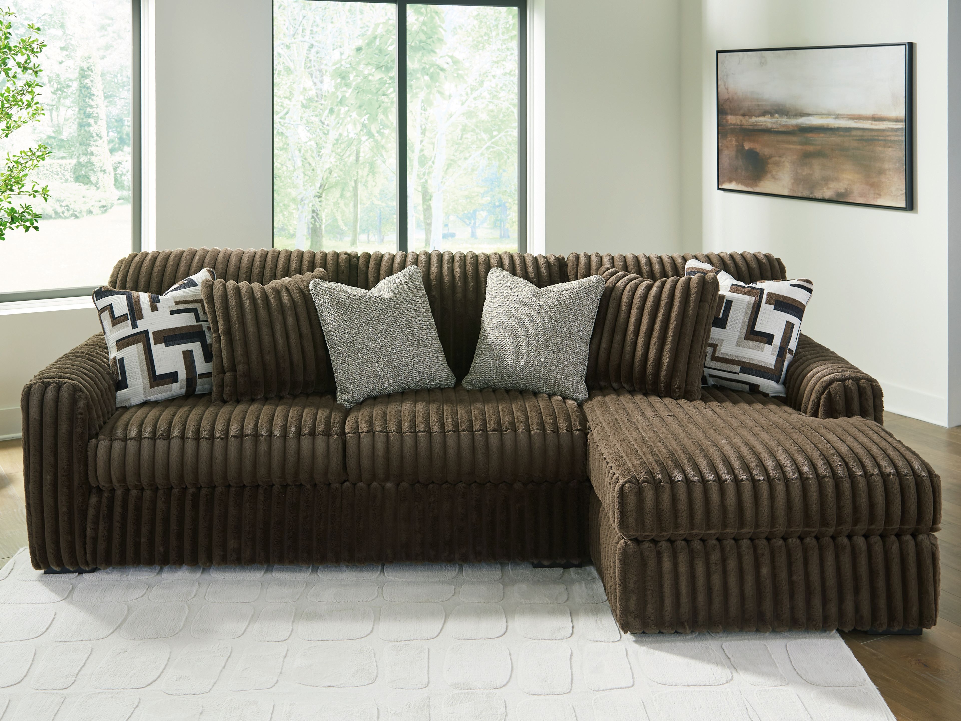 Midnight-Madness - 2-Piece Sectional Sofa With RAF Corner Chaise - Chocolate