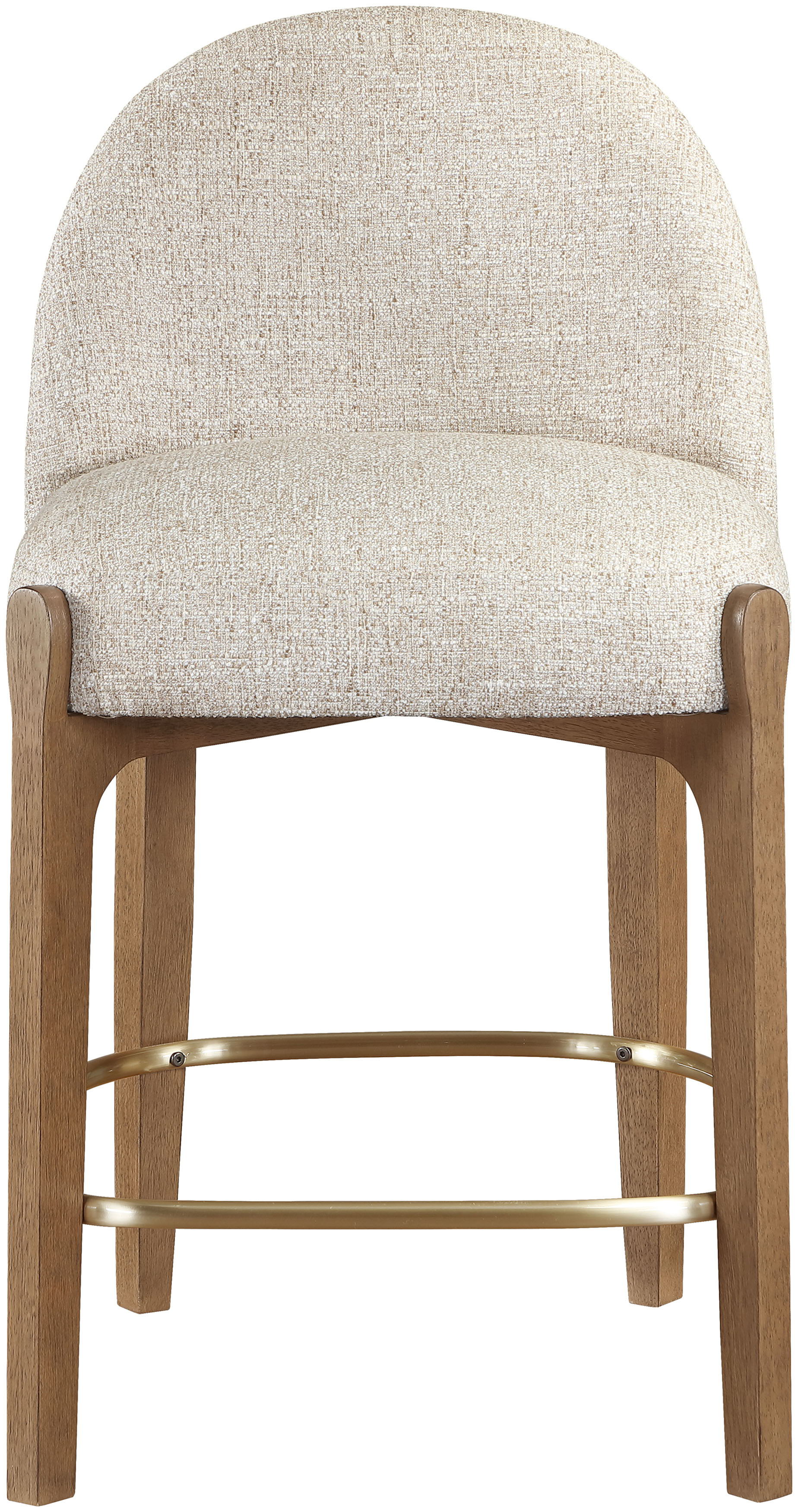 Torino - Fabric Upholstered Counter Stool (Set of 2) - Beige / Brushed Brown