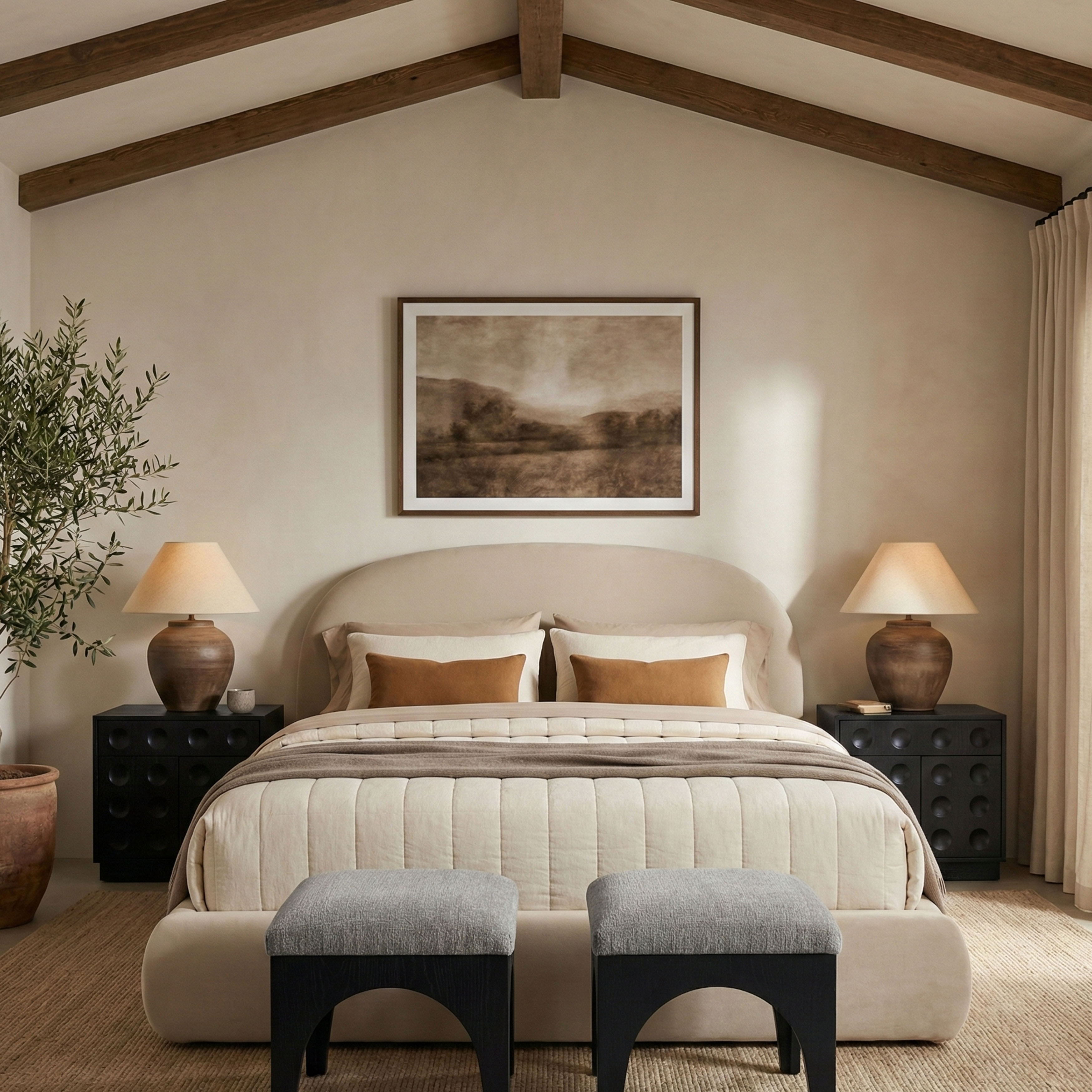 Celine - Upholstered Full Bed - Cream