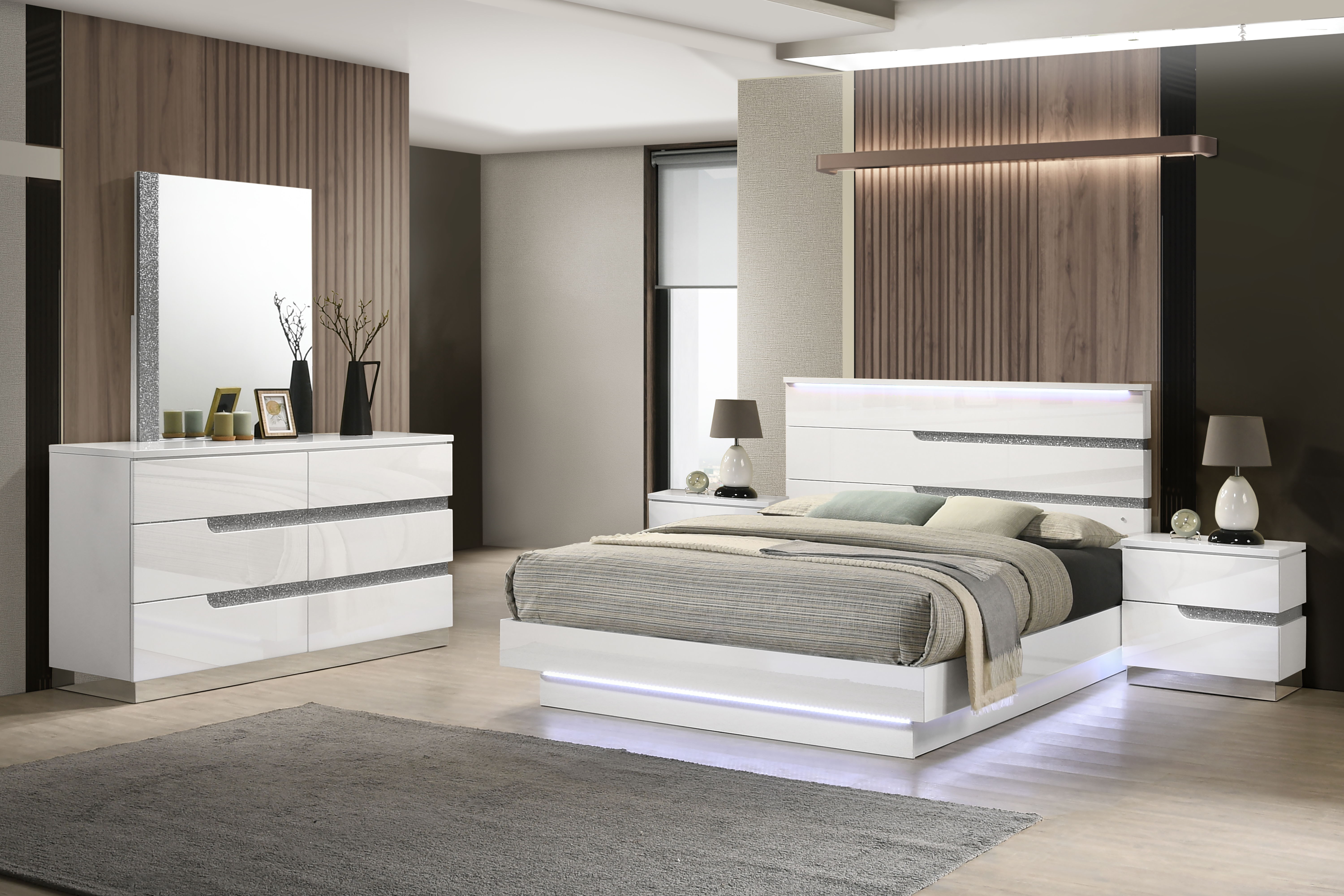 King · 5 Pc · Bed & Dresser & Mirror & 2 Nightstands