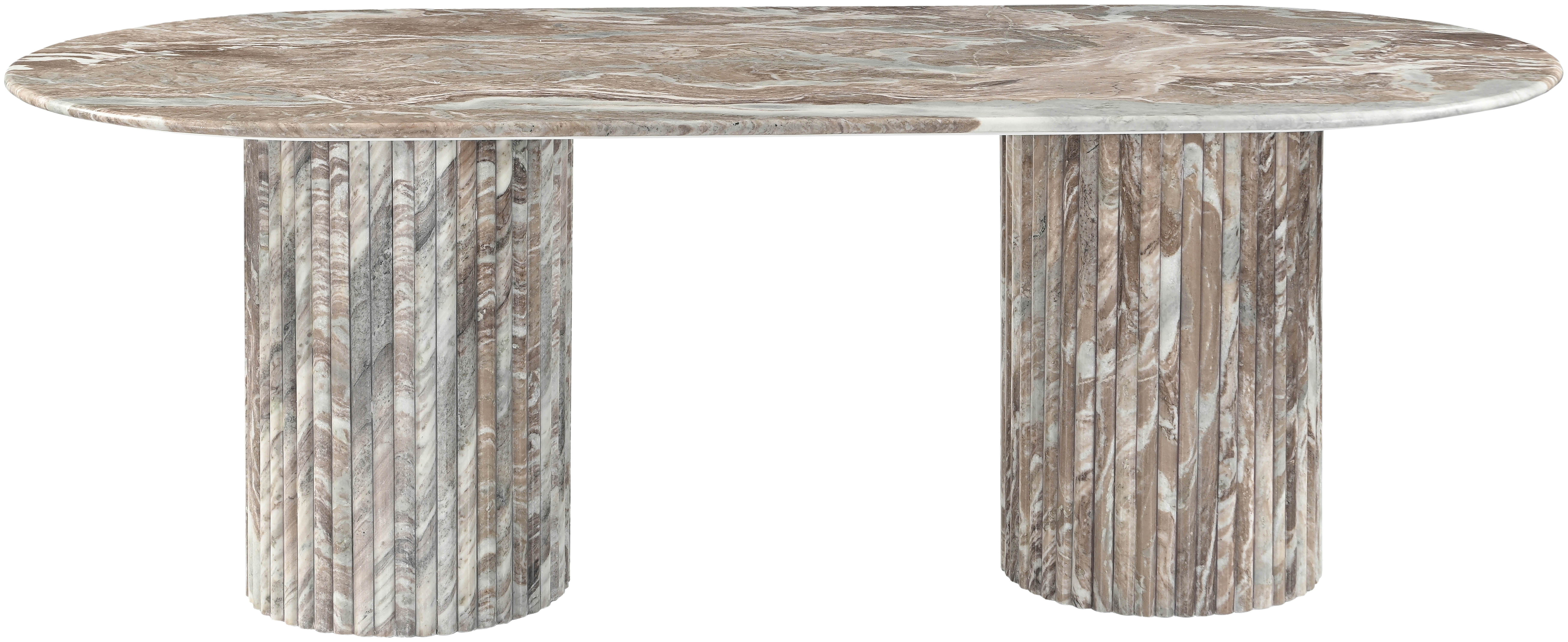 Messina - Marble Dining Table - Brown