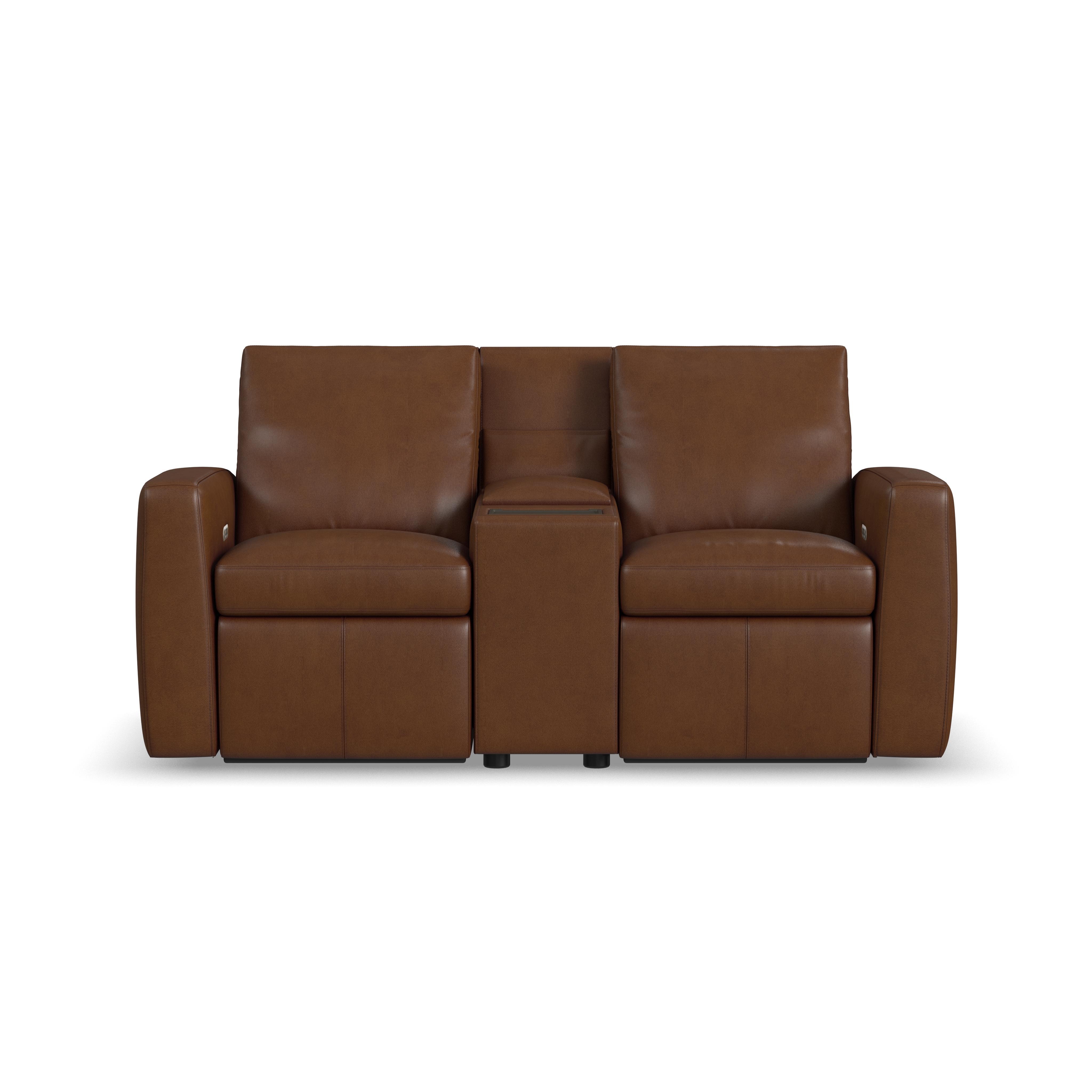 Aria - Power Reclining Loveseat With Console - Sedona, dark brown, view 2
