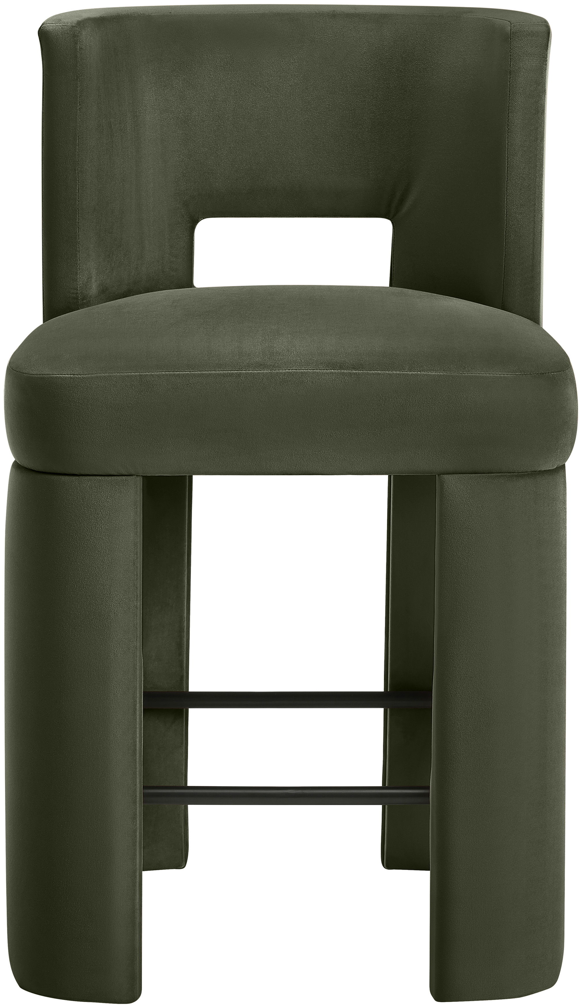 Zuno - Velvet Performance Fabric Upholstered Counter Stool (Set of 2) - Green