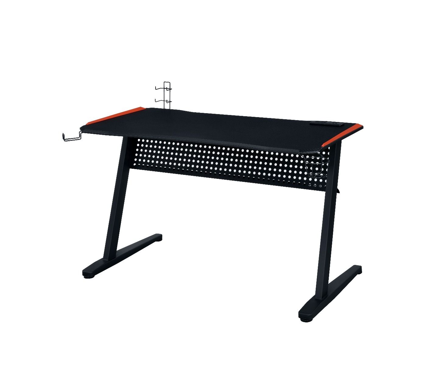 Dragi - Gaming Desk With USB - Black & Red, black