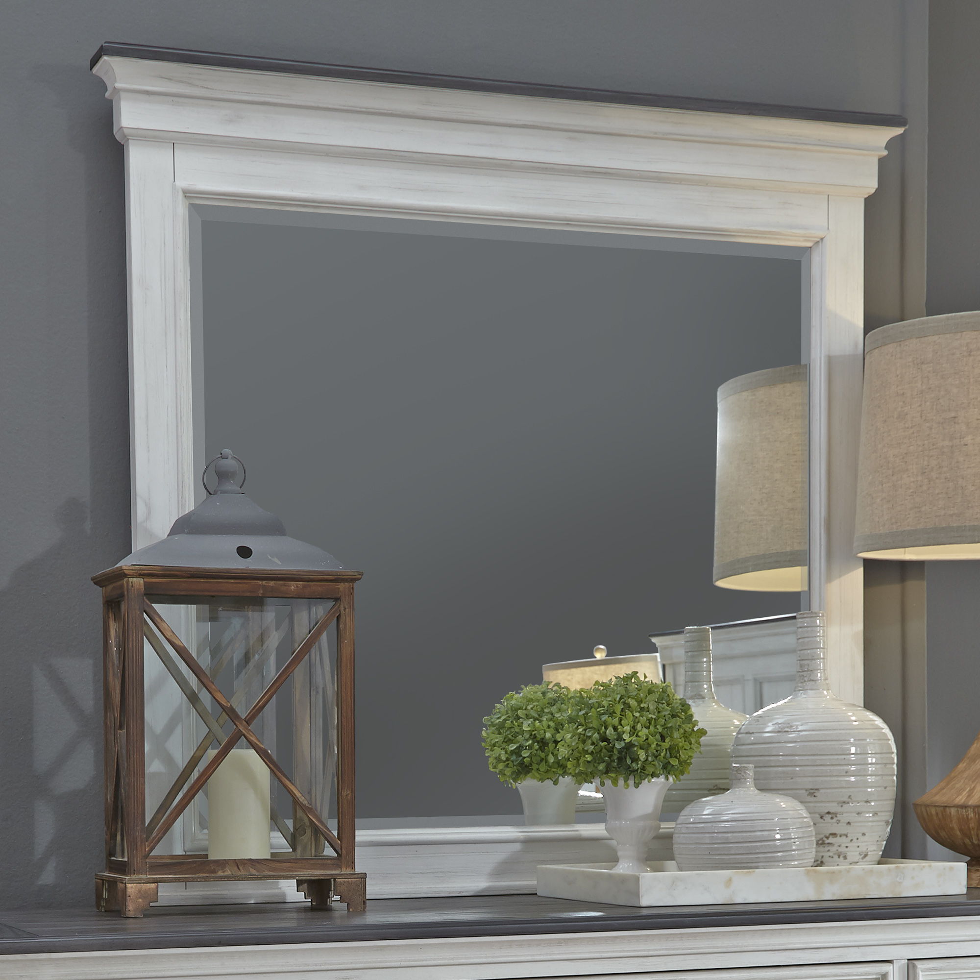 Liberty Furniture Allyson Park - Crown Mirror - White