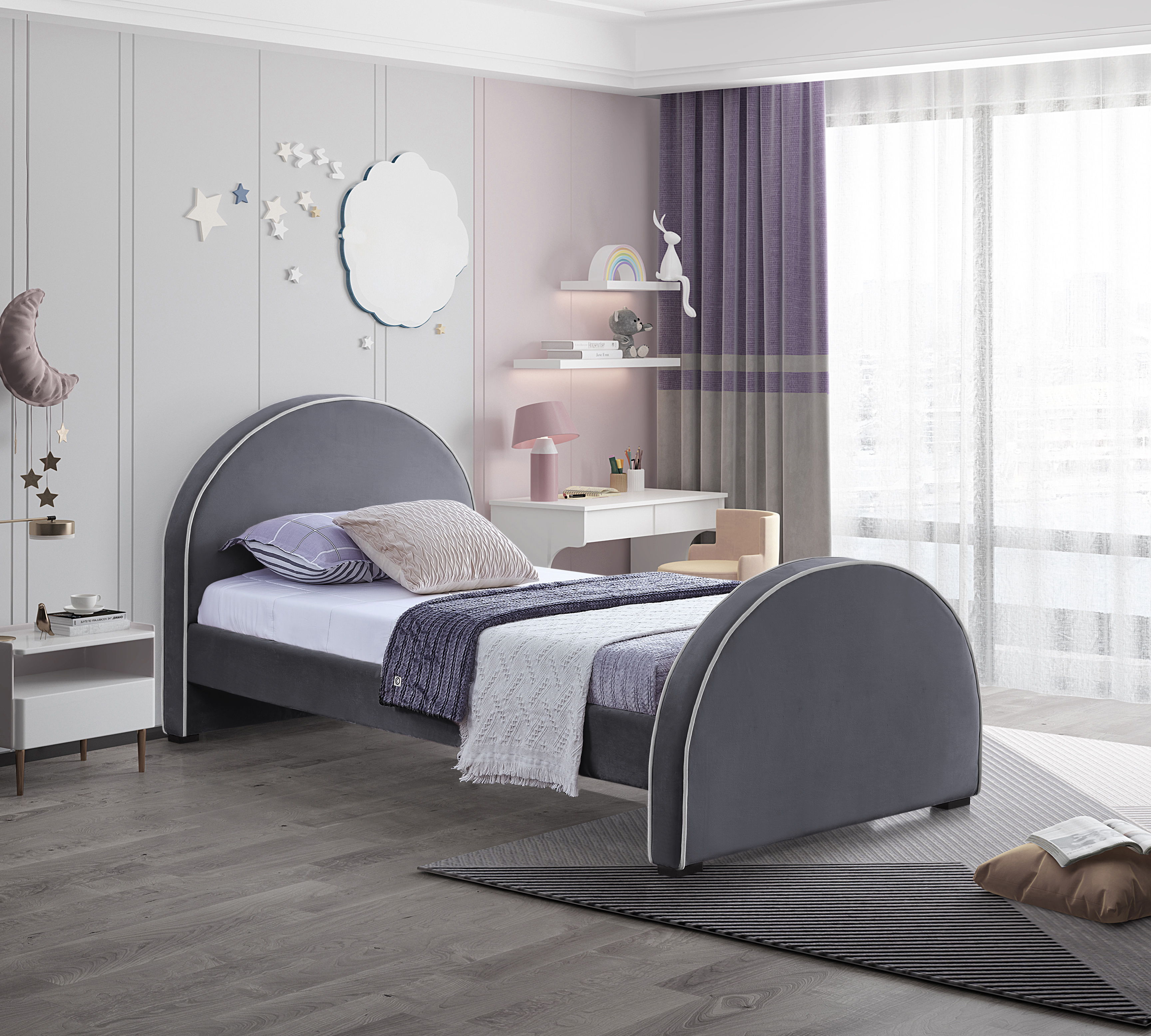 Brody - Twin Bed - Gray