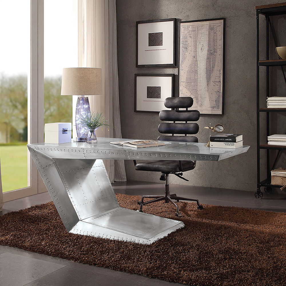 Brancaster - Executive Writing Desk - Aluminum, silver
