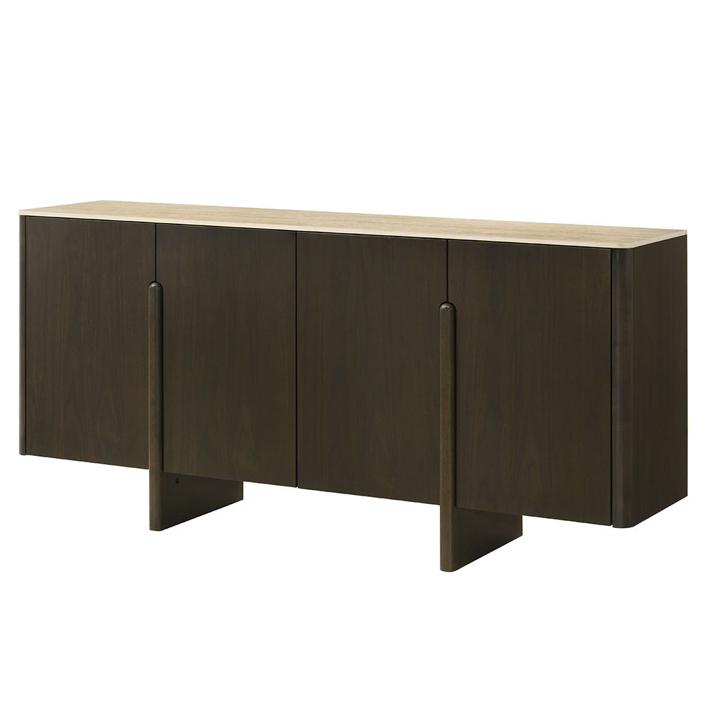 Davita - Server With Ceramic Top - Walnut, dark brown, view 6