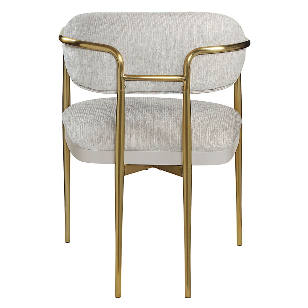 Zayn - Arm Chair (Set of 2) - Beige Chenille & Gold, beige, view 4