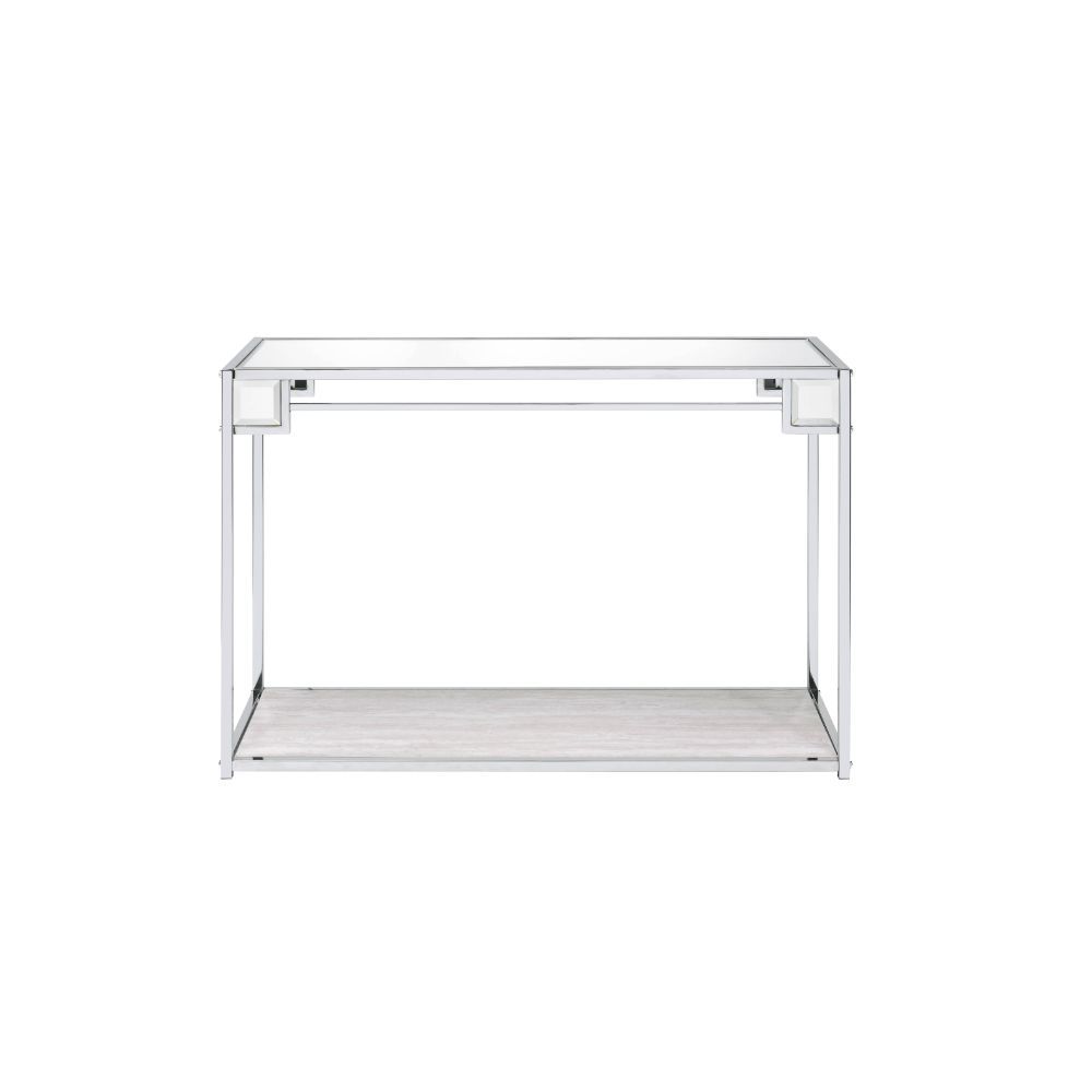 Asbury - Console Table - Mirrored & Chrome, silver, view 2