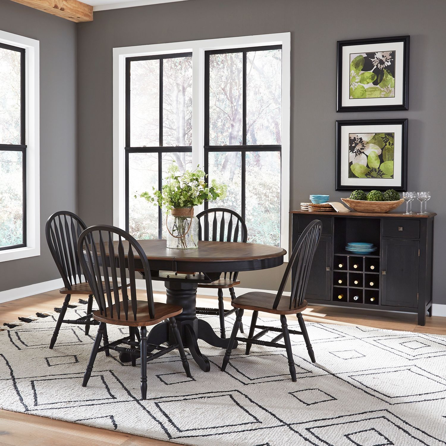Liberty Furniture Carolina Crossing - 5 Piece Gathering Table Set - Black