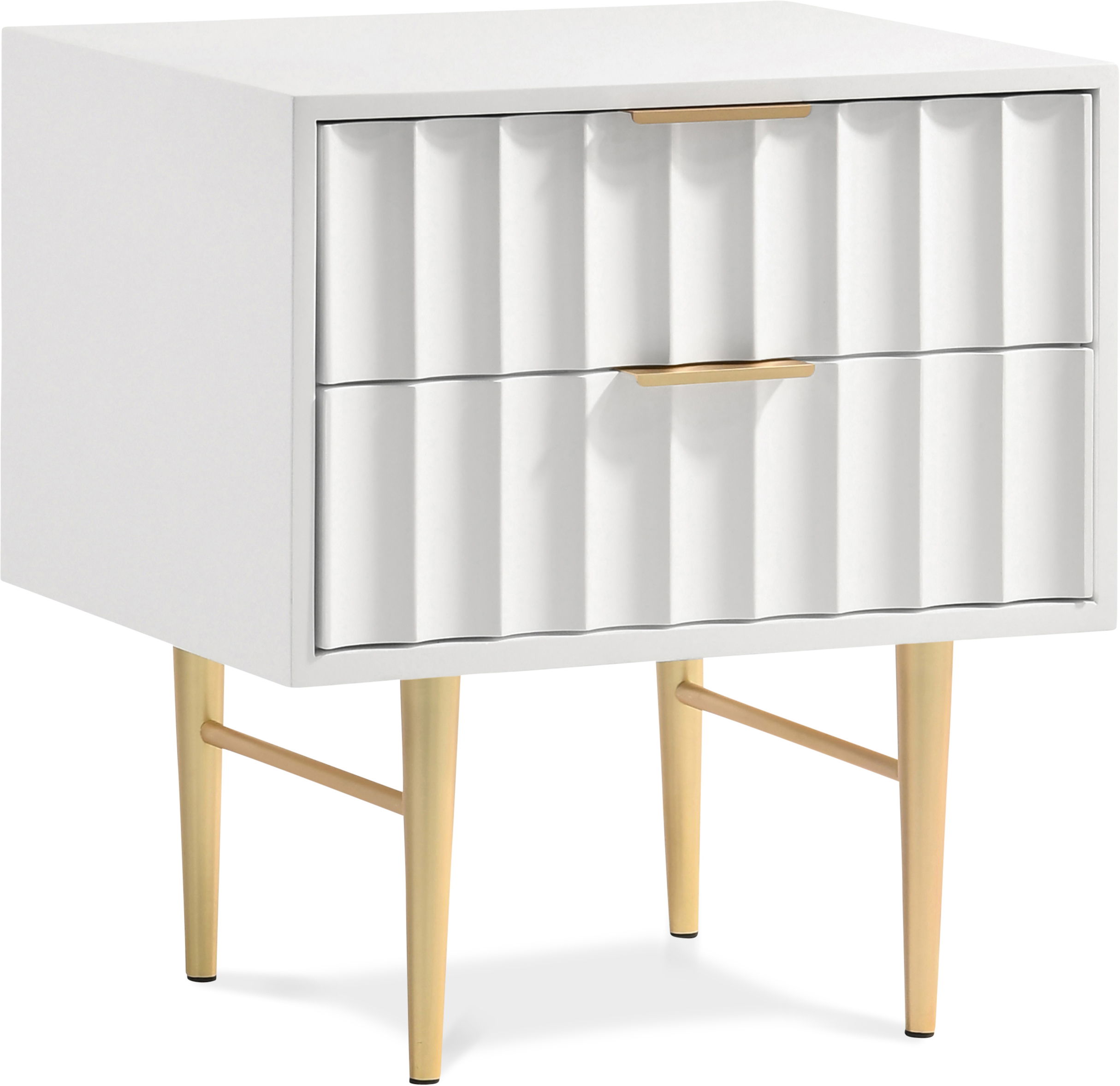 Modernist - Night Stand - White & Gold