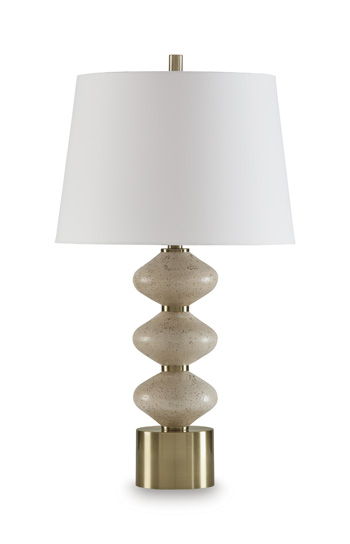 Wardthrone – Poly Table Lamp – Beige / Gold Finish