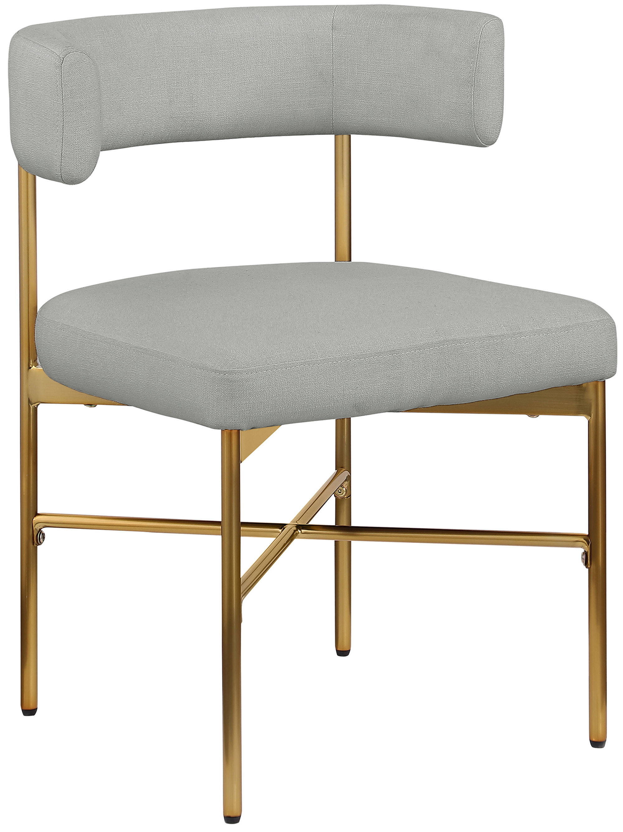 Rivage - Durable Dining Chair With Gold Frame (Set of 2) - Light Gray