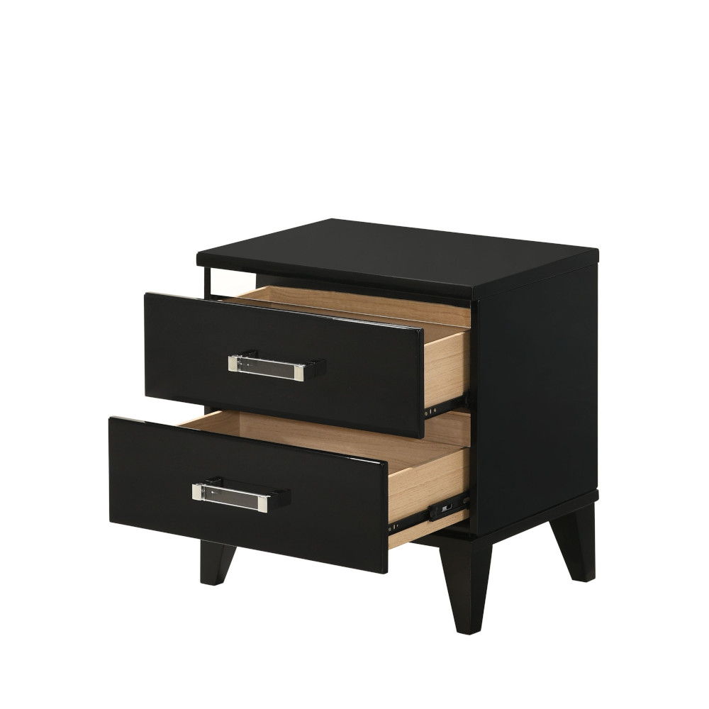 Chelsie - Nightstand - Black, black, view 3