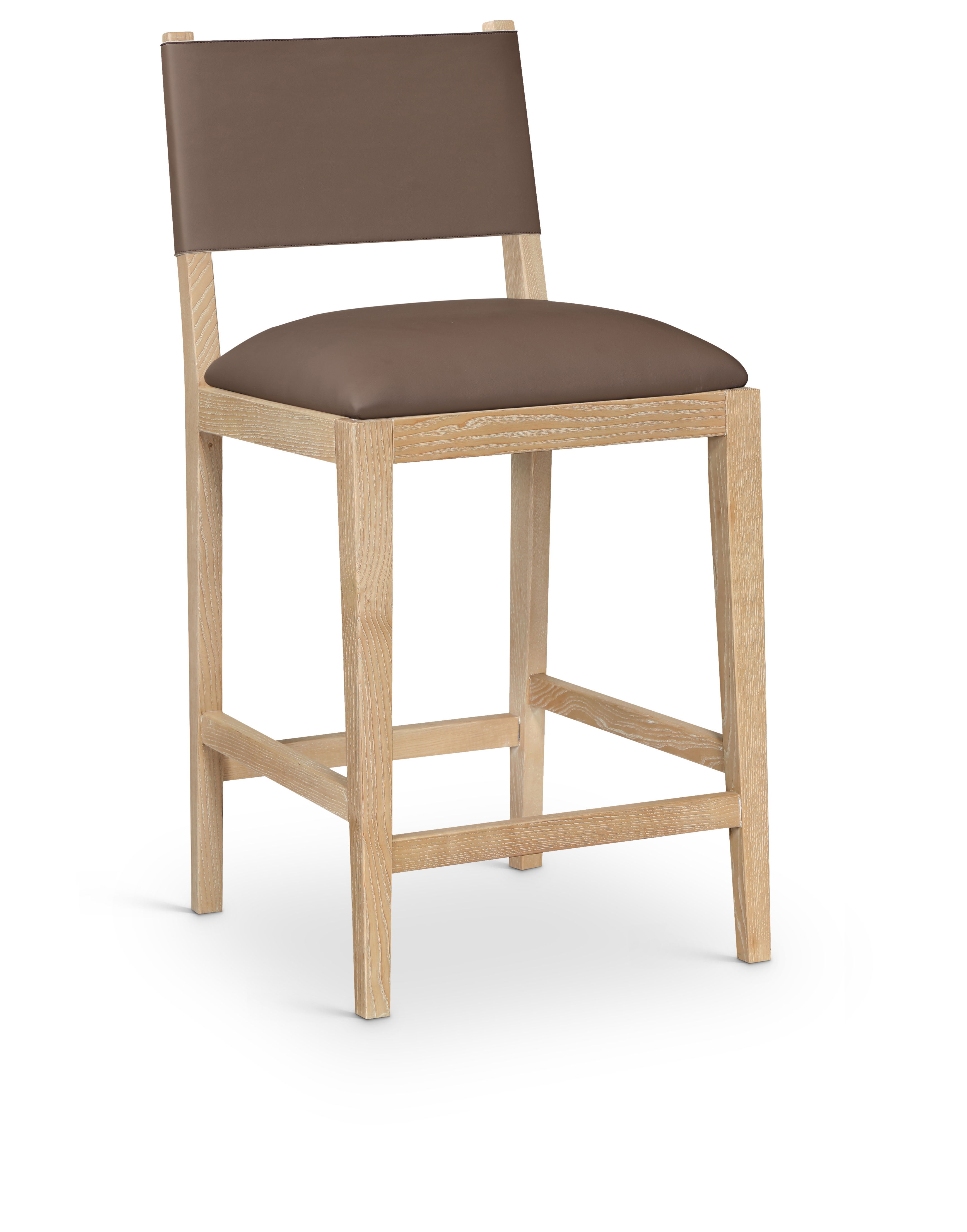 Avon - Vegan Leather Counter Stool - Brown