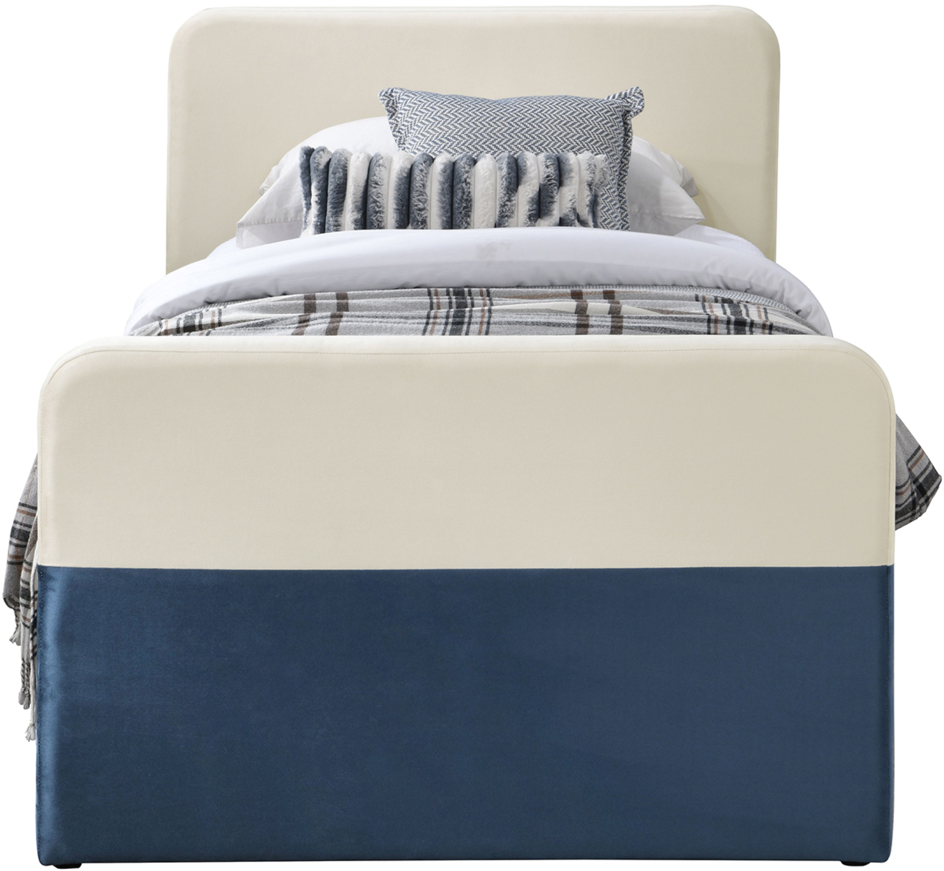 Ivy - Twin Trundle / Storage Bed - Navy / Cream