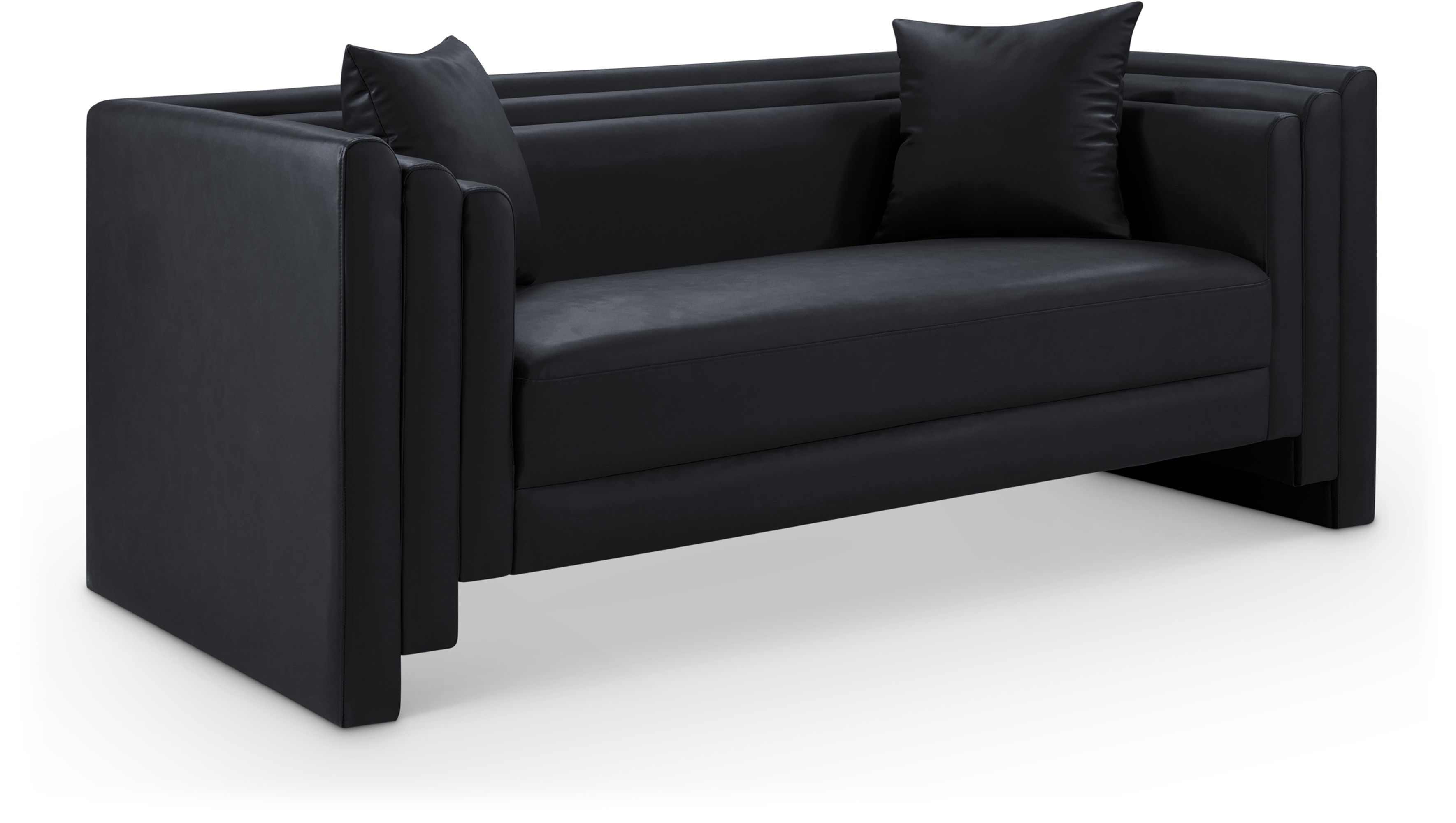 Everett - Vegan Leather 67" Upholstered Loveseat - Black