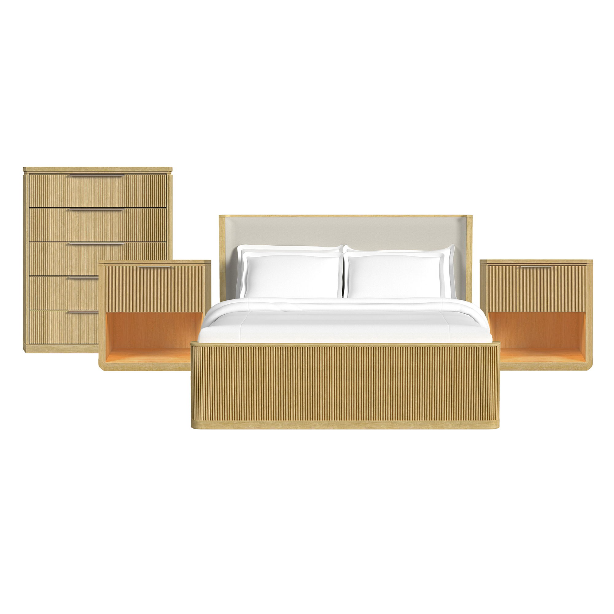 King · 4 Pc · Bedroom Set With 2 Nightstands & Chest