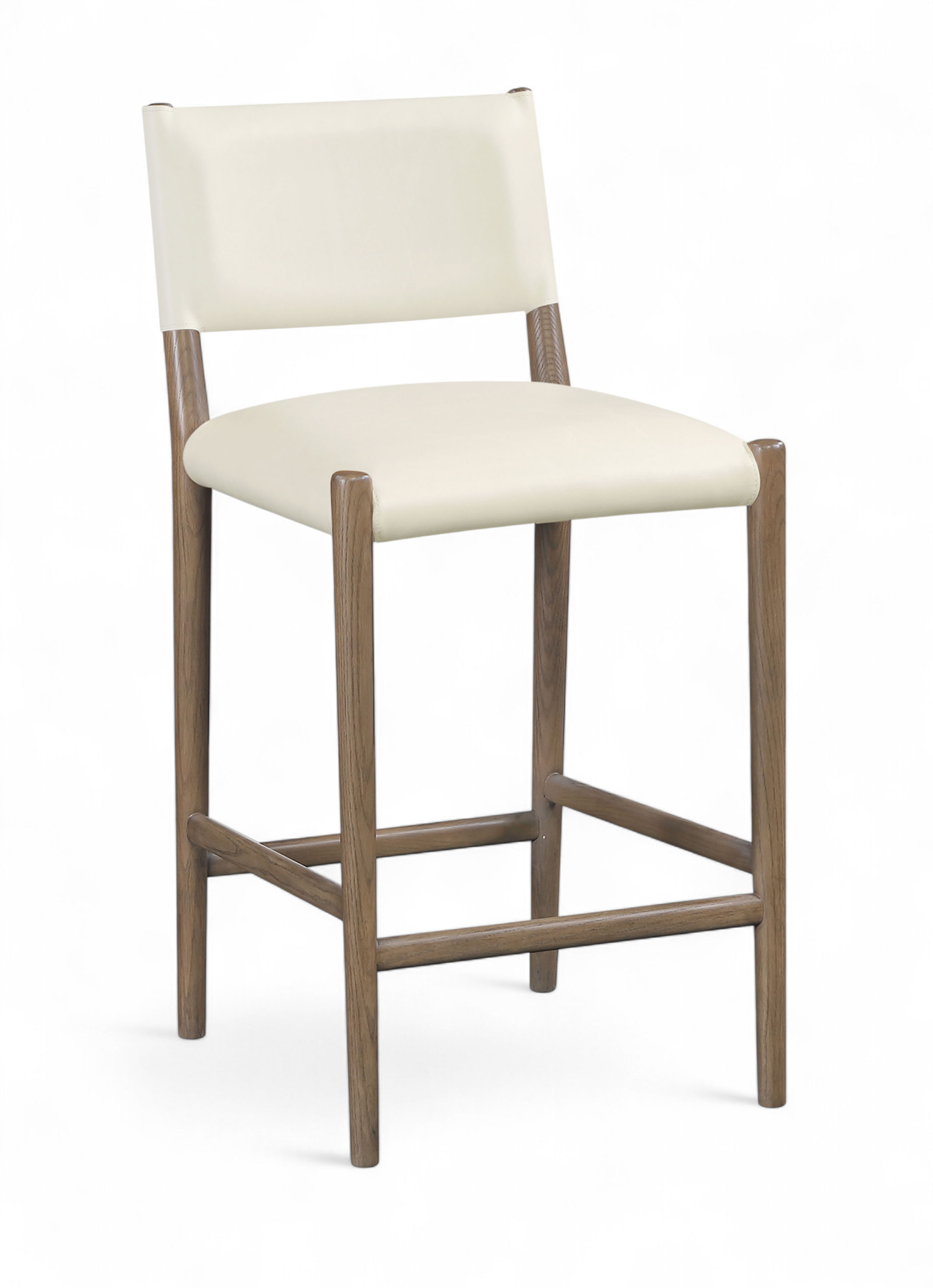 Andie - Upholstered Counter Stool Vegan Leather - Cream
