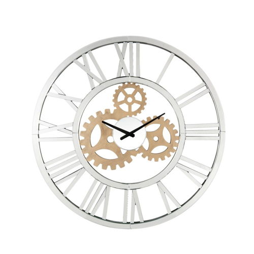 Dominic - Wall Clock - Mirrored, silver